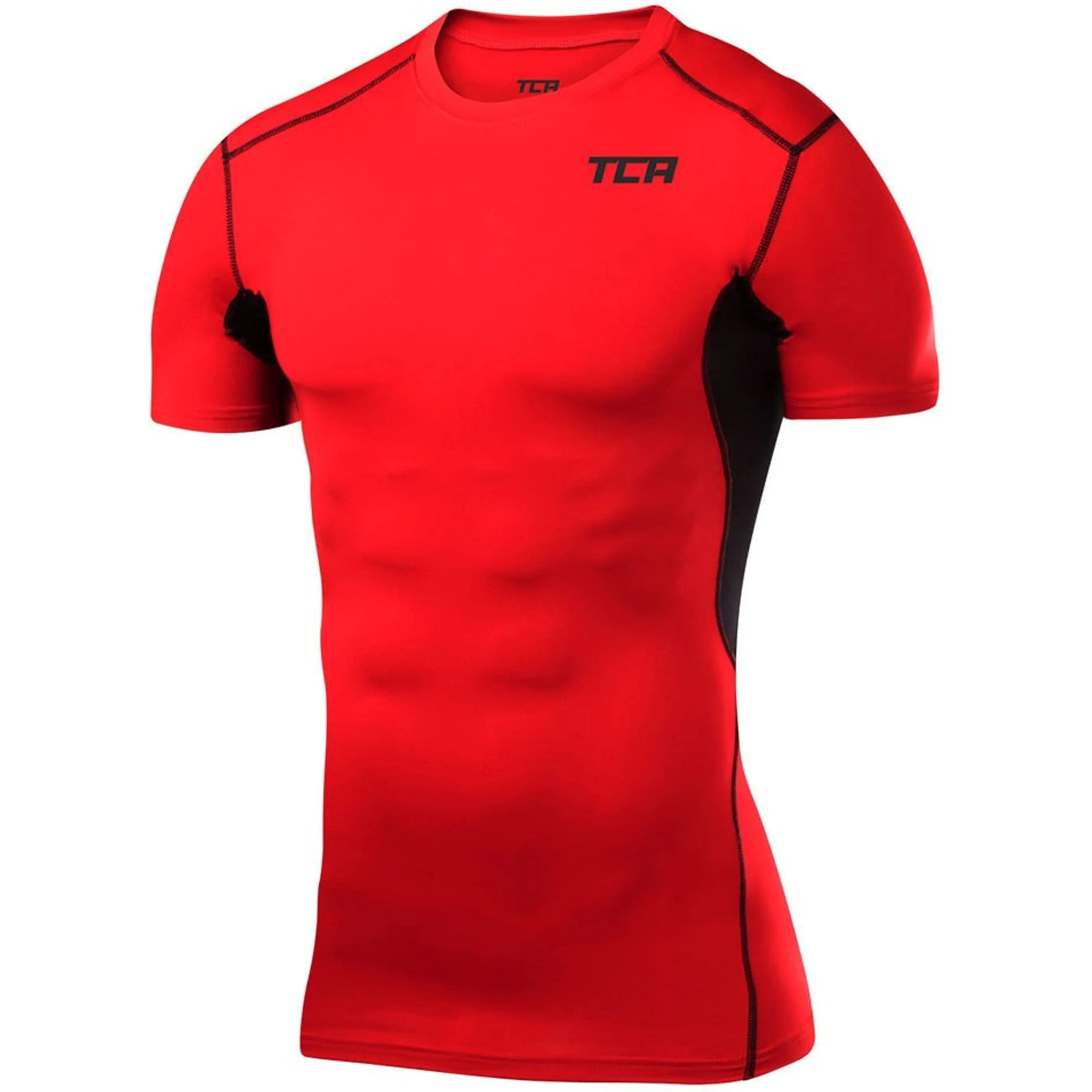 Comfy Fit Wear Smart Fit TCA HyperFusion Short Sleeve Mens Compression Top - Red