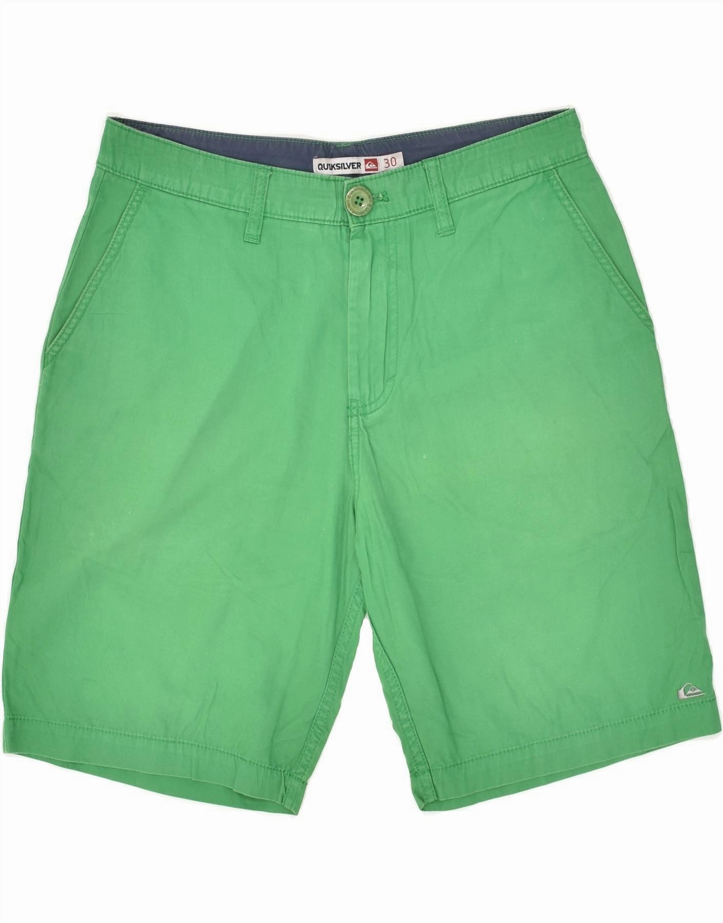 QUIKSILVER Mens Chino Shorts W30 Medium Green Cotton Light Layer