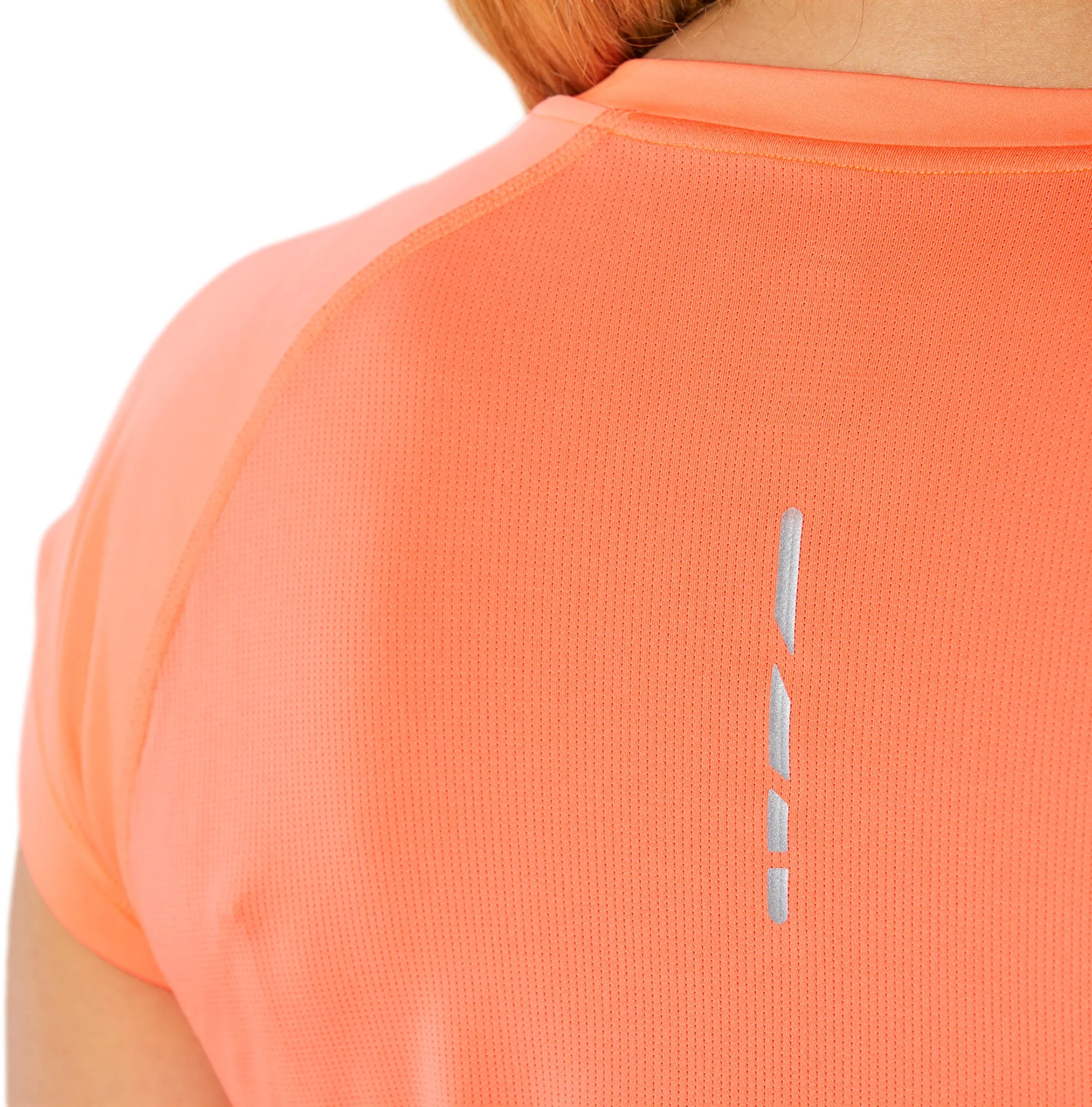 Asics Cap Short Sleeve Womens Running Top - Orange Stylish Layer Look OdorResistantTechnology