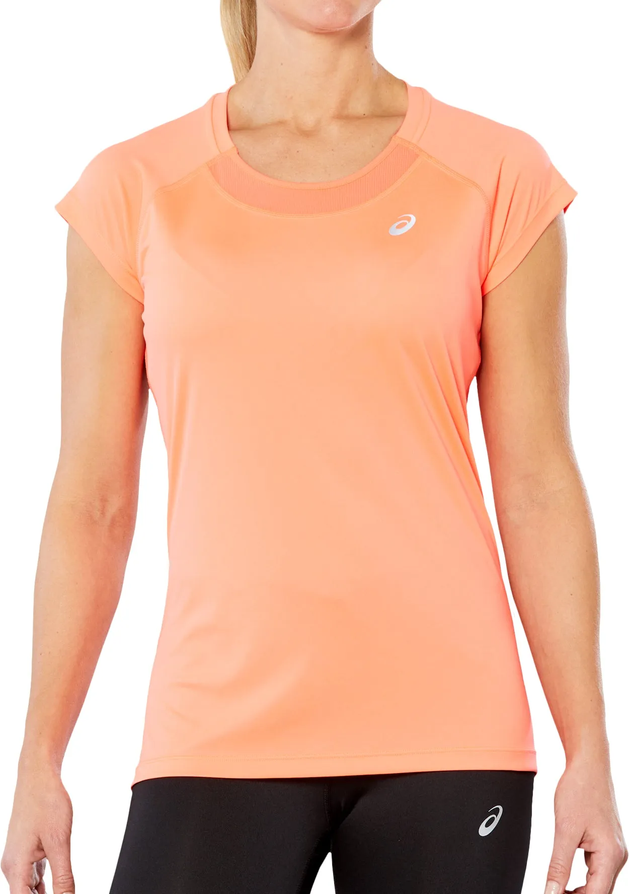 Fashion Outfit Asics Cap Short Sleeve Womens Running Top - Orange