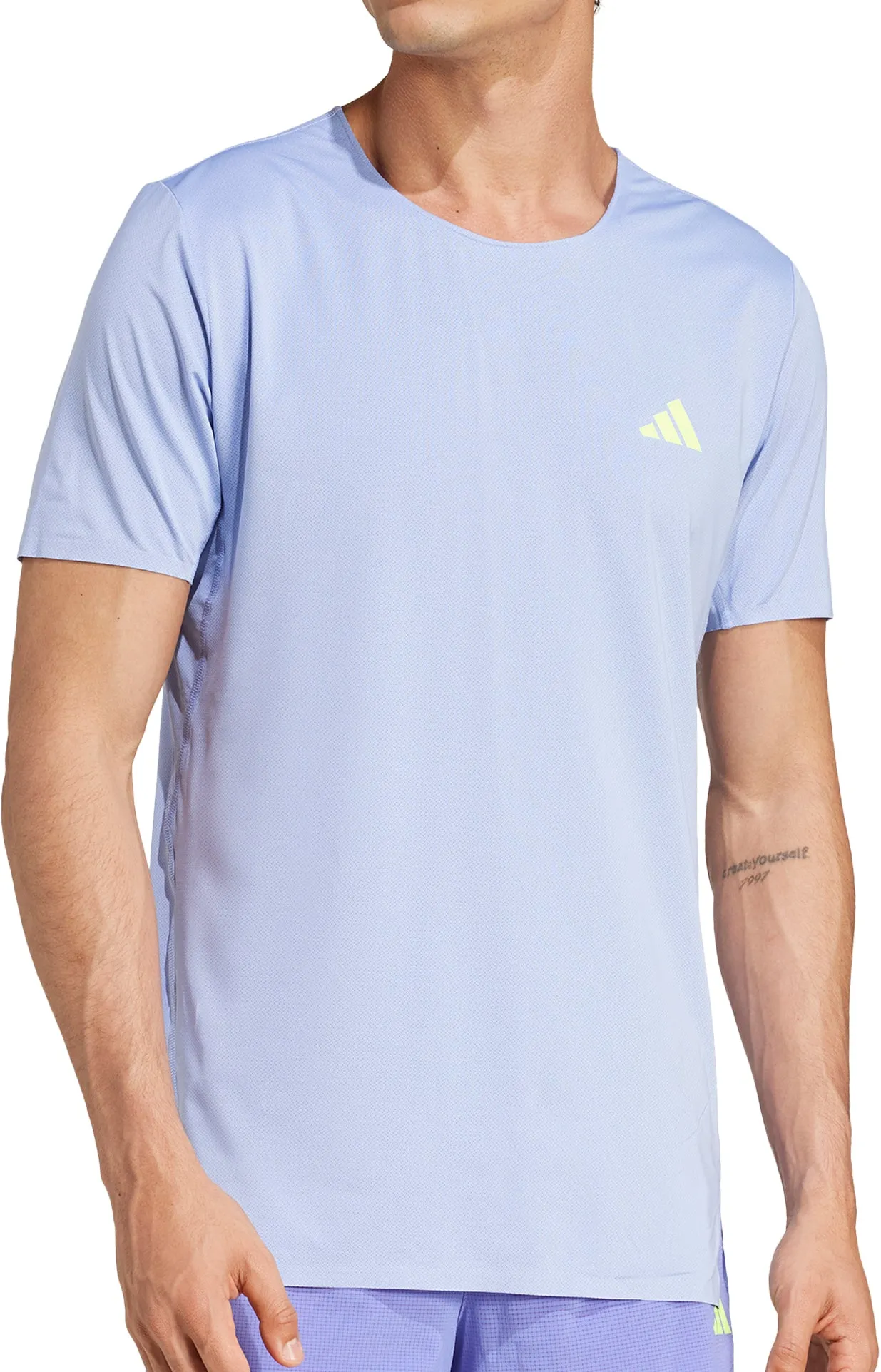 Casual Layer EthicalProduction adidas Adizero Short Sleeve Mens Running Top - Blue