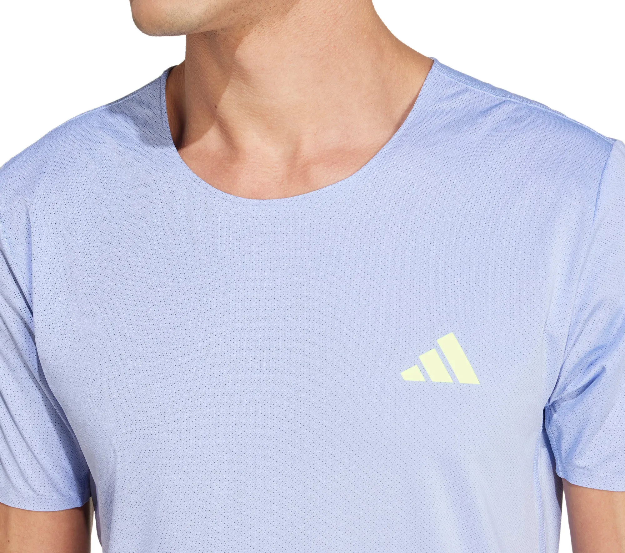 adidas Adizero Short Sleeve Mens Running Top - Blue Soft Fit Wear Chill Style