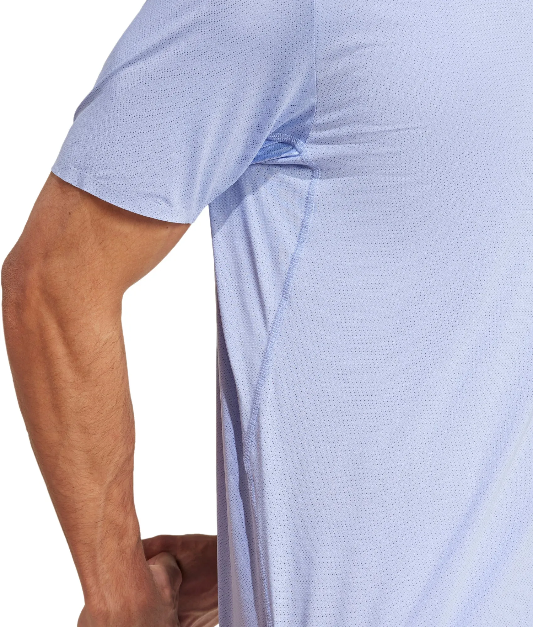 adidas Adizero Short Sleeve Mens Running Top - Blue Ultra Soft Blended Textile DoubleLayeredCollar