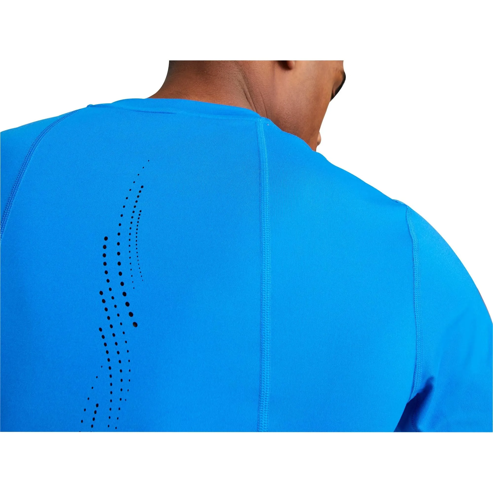 WrinkleResistant Texture Seasonal Fashion Puma Cloudspun Short Sleeve Mens Running Top - Blue