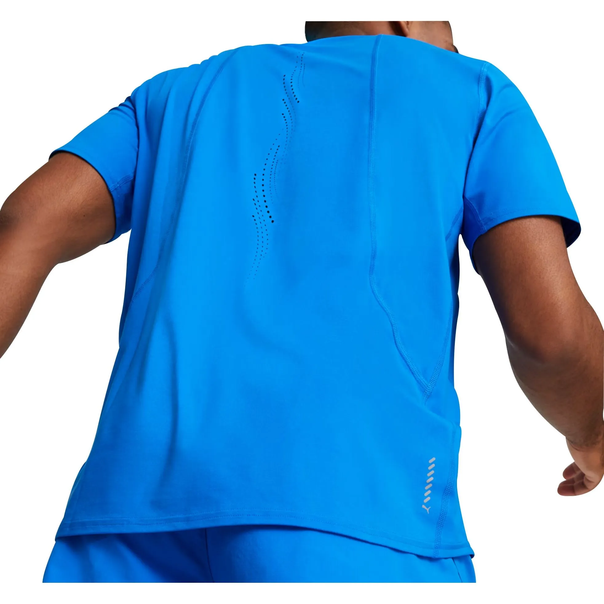 Gym workout Soft touch finish Puma Cloudspun Short Sleeve Mens Running Top - Blue