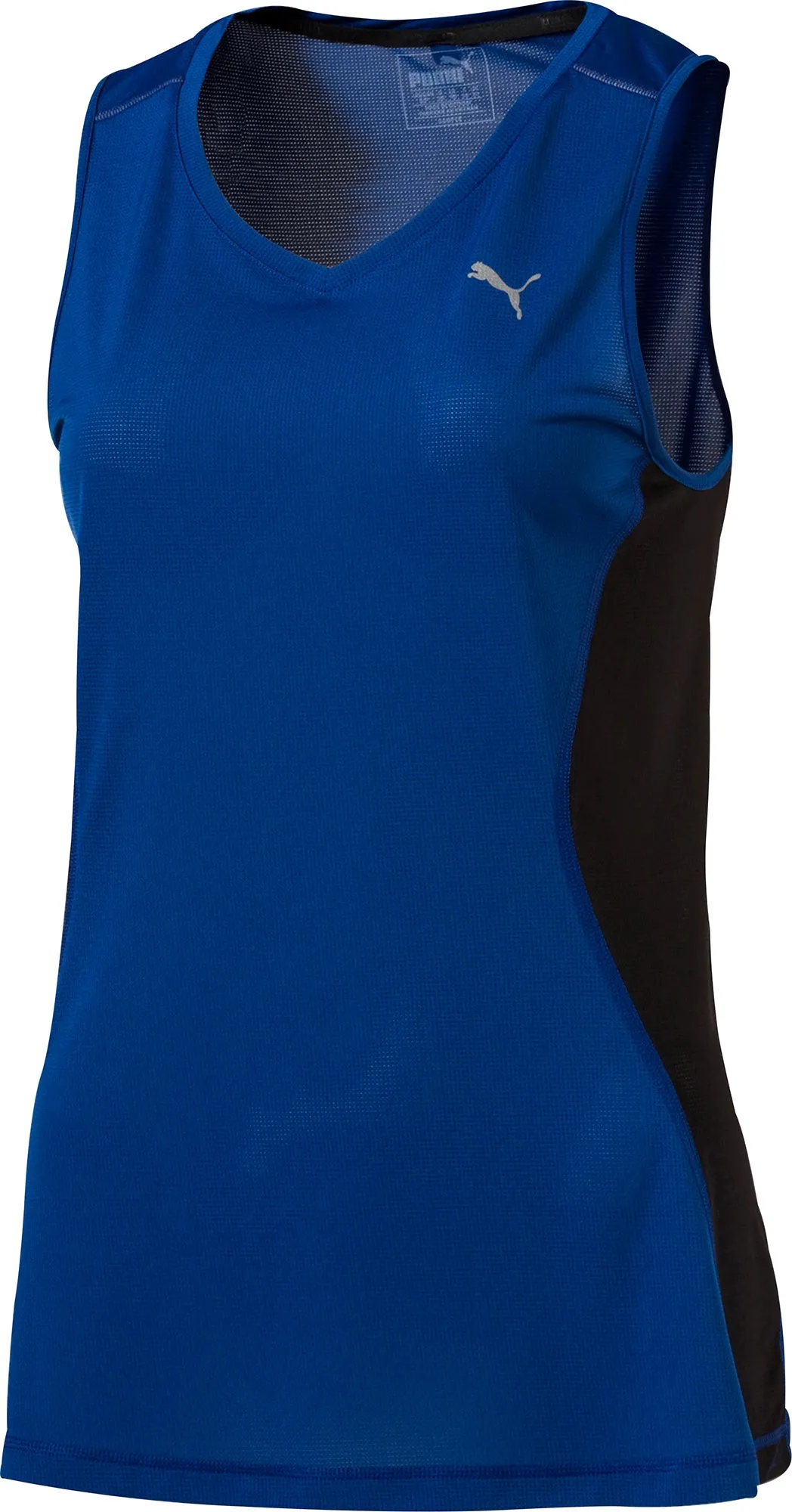 Puma Core Womens Running Vest Tank Top - Blue vacation wear Ruffled edges