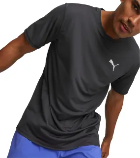 Trendy Layering Sustainable Material Blend Puma Favourite Short Sleeve Mens Running Top - Black