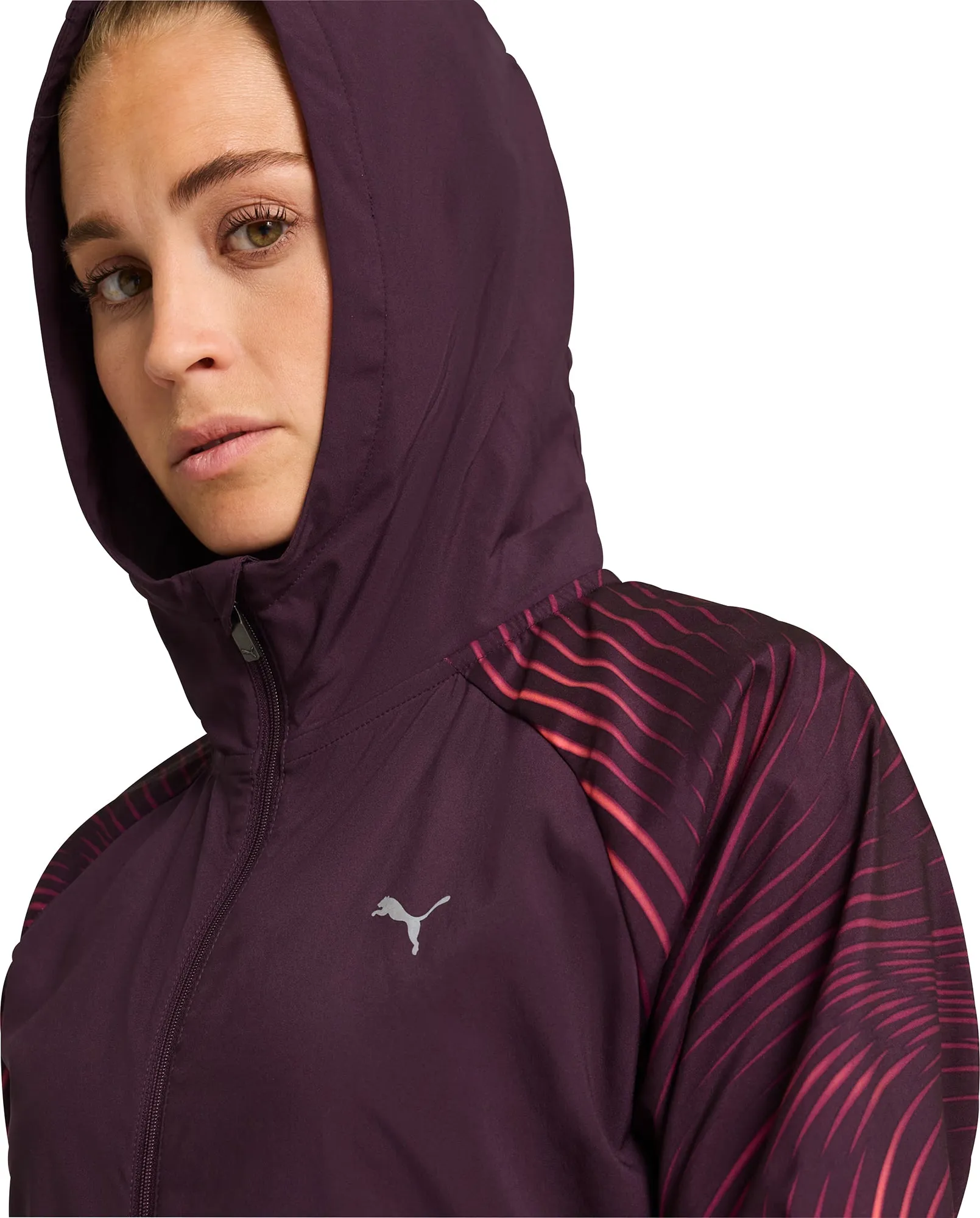 Performance Outerwear Rugged Feel Puma Favourite Velocity Woven Womens Running Jacket - Purple