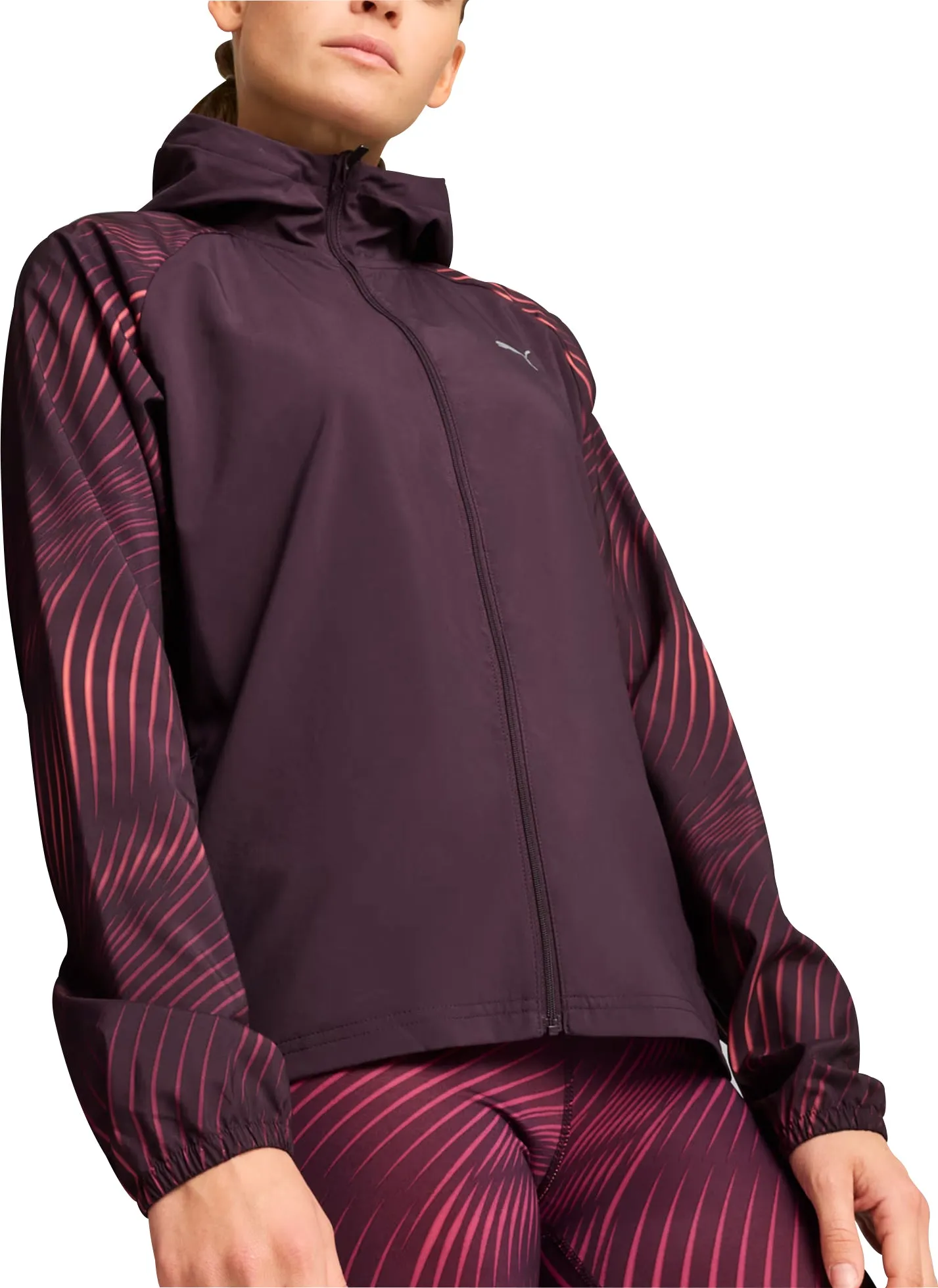 multi-color Puma Favourite Velocity Woven Womens Running Jacket - Purple