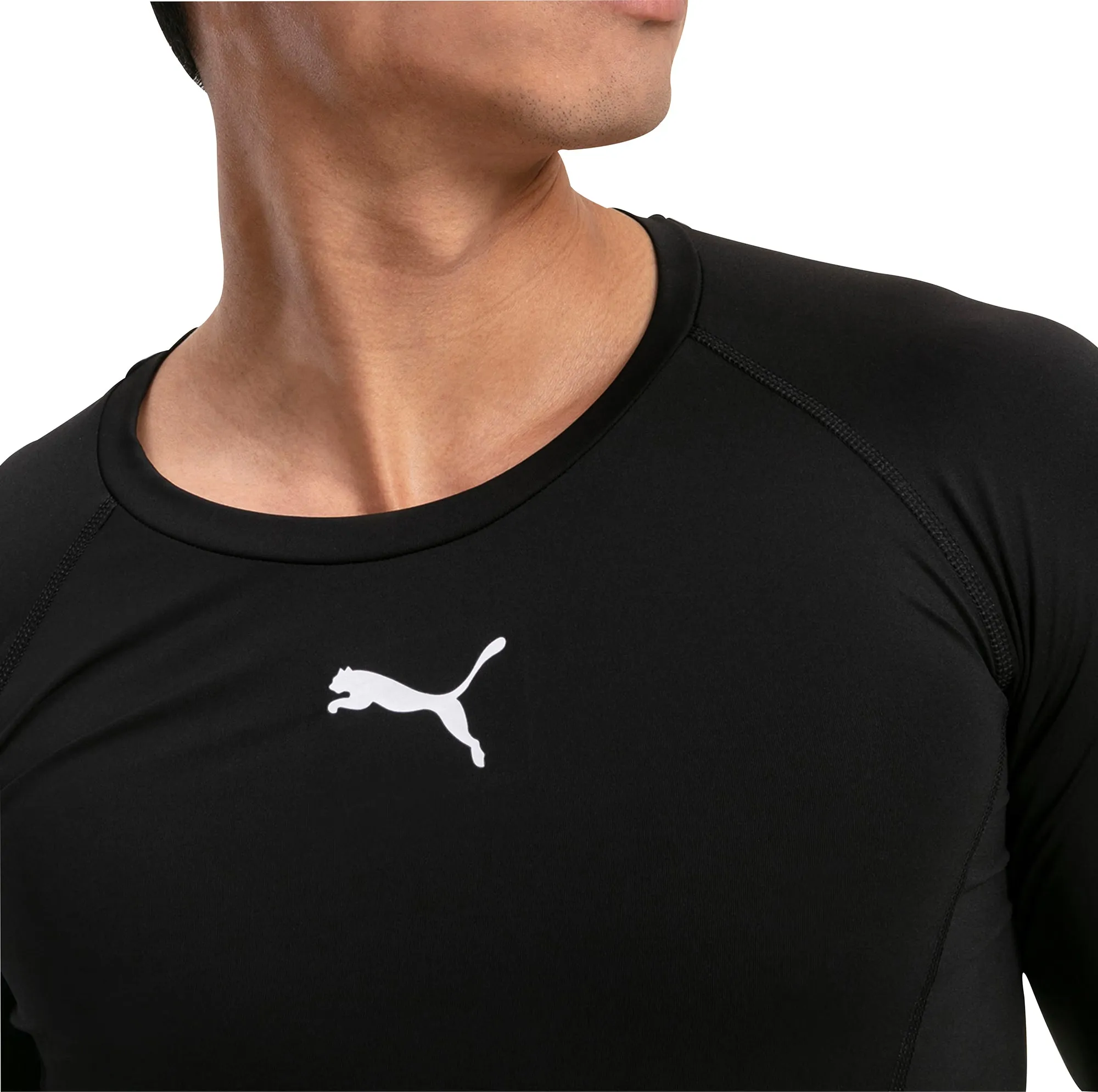 Layering Comfort Relaxed Design Puma Liga Baselayer Long Sleeve Mens Training Top - Black