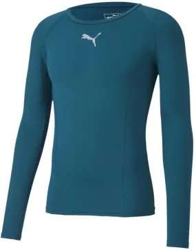 SoftenedTexturedWeave Smart Layer Puma Liga Baselayer Long Sleeve Mens Training Top - Green