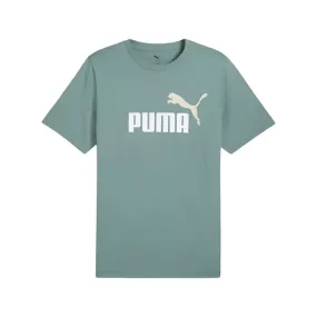 Set In Sleeve SoftenedTexturedWeave PUMA Mens Essentials 2 Colour No.1 Logo Tee