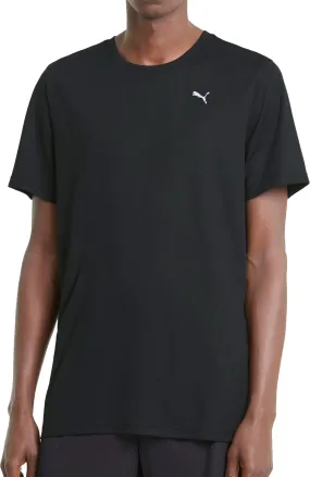 Puma Performance Short Sleeve Mens Training Top - Black MicroPiqueKnit LongLastingColor