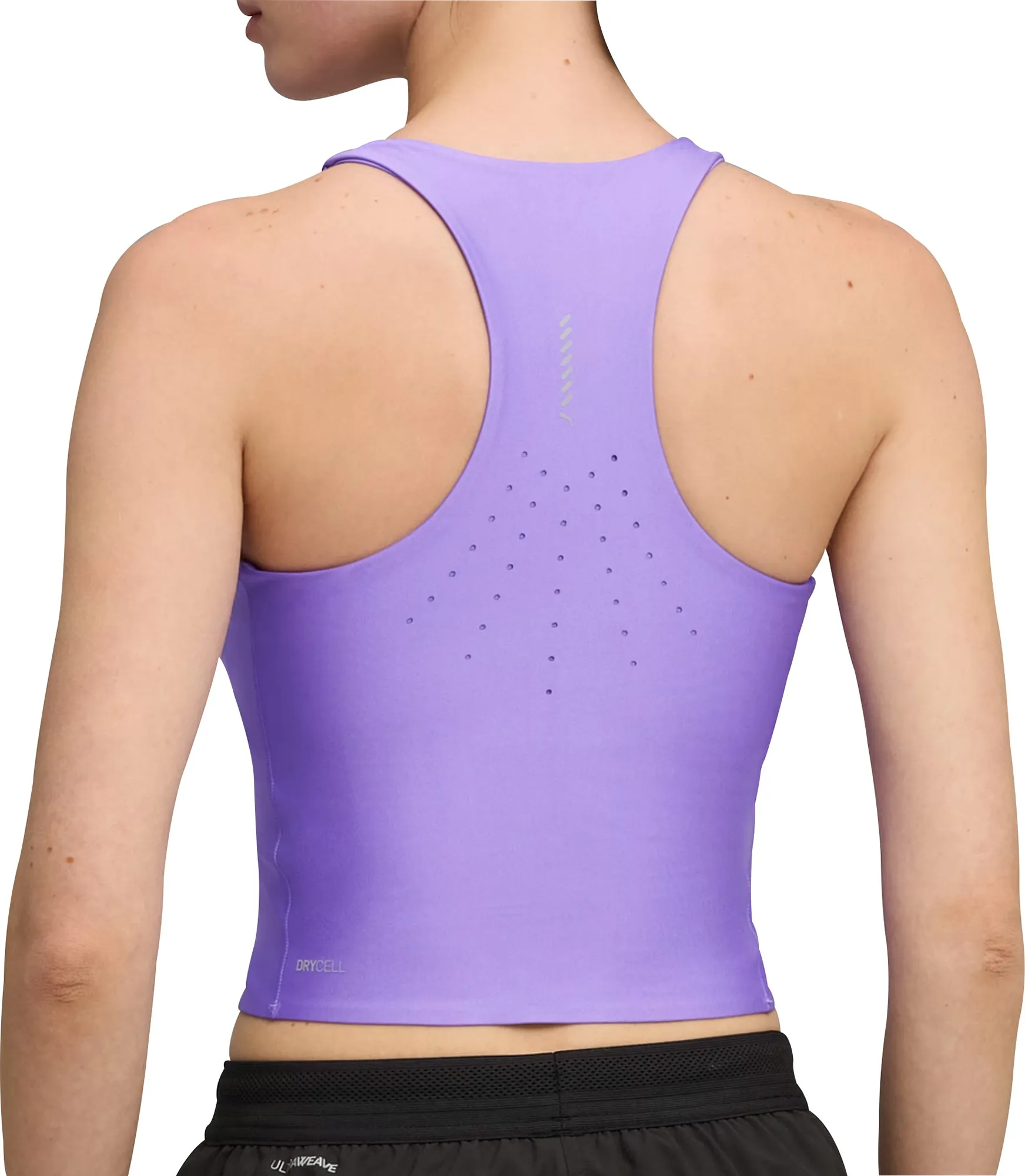 Puma Raceday UltraForm Womens Running Crop Top - Purple Circular Knit Design