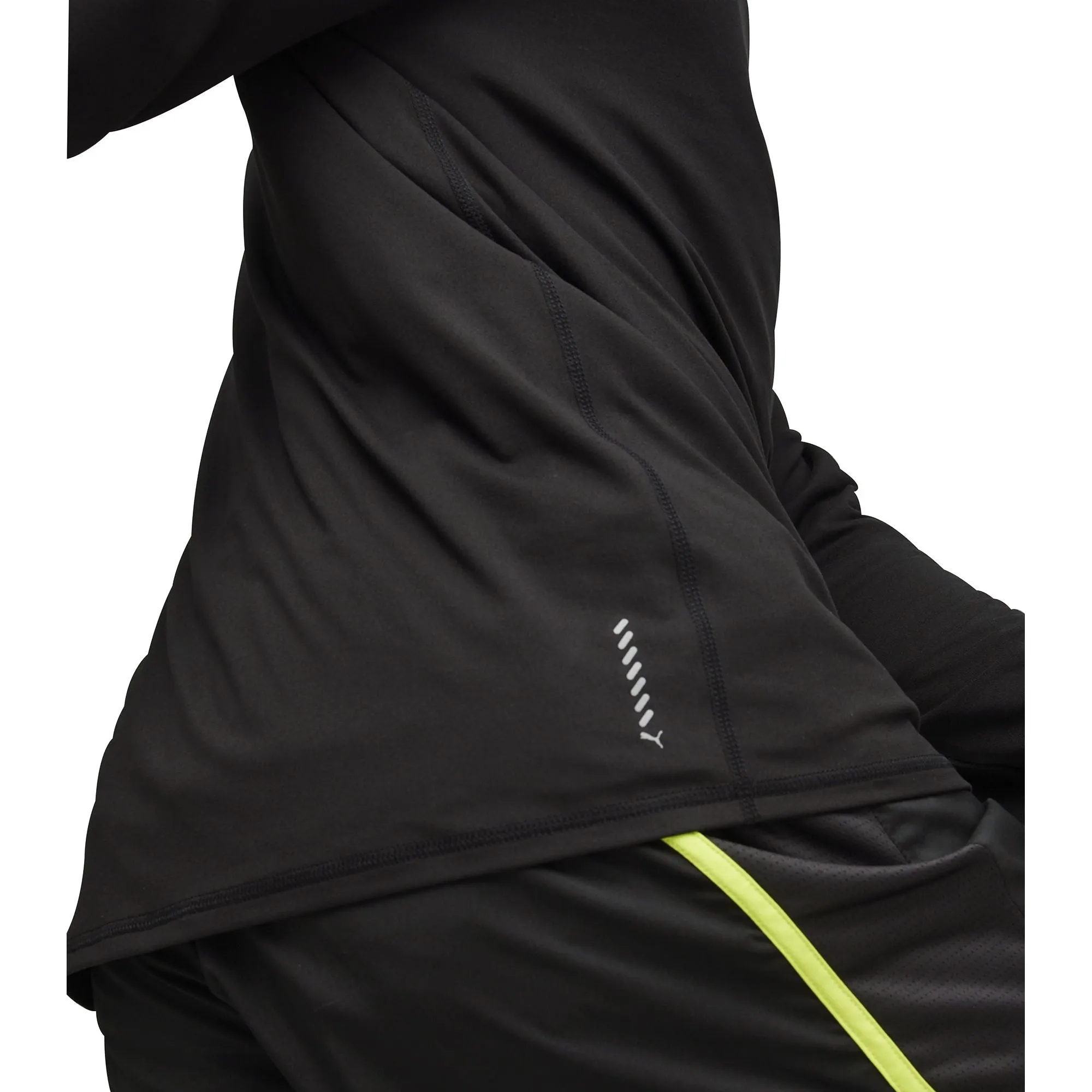 EasyCareFinish Essential Fit Puma Run Cloudspun Half Zip Long Sleeve Mens Running Top - Black