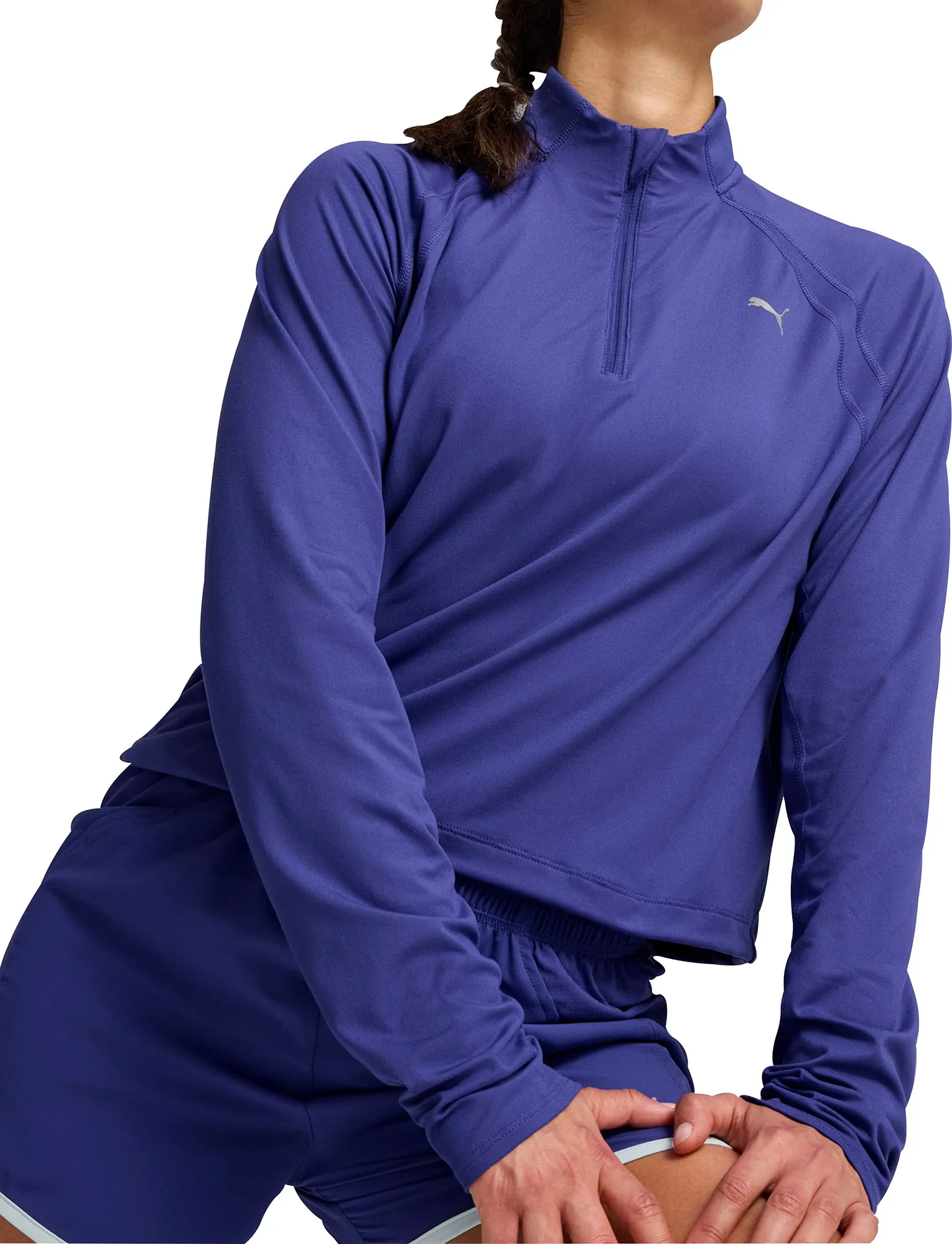 Trendy Style Puma Run CloudSpun Half Zip Long Sleeve Womens Running Top - Blue