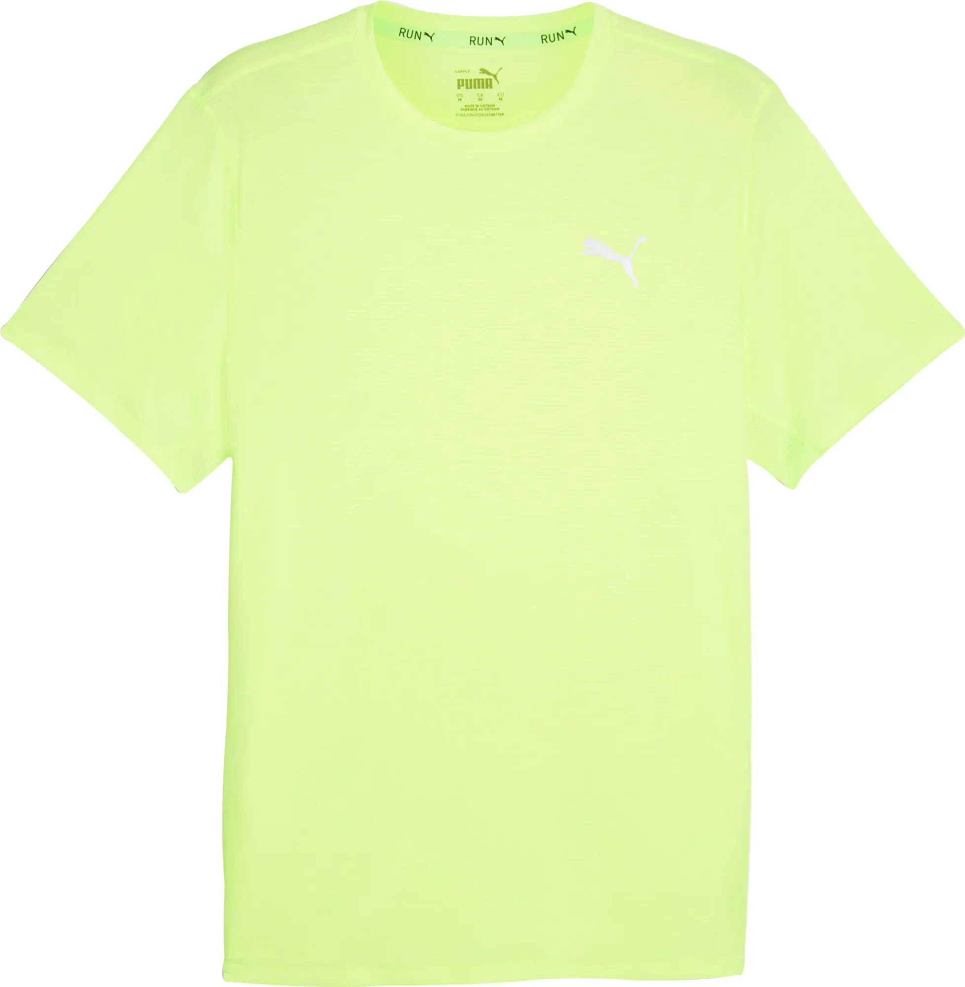 Puma Run Favourite Velocity Short Sleeve Mens Running Top - Green Slim Fit Cut