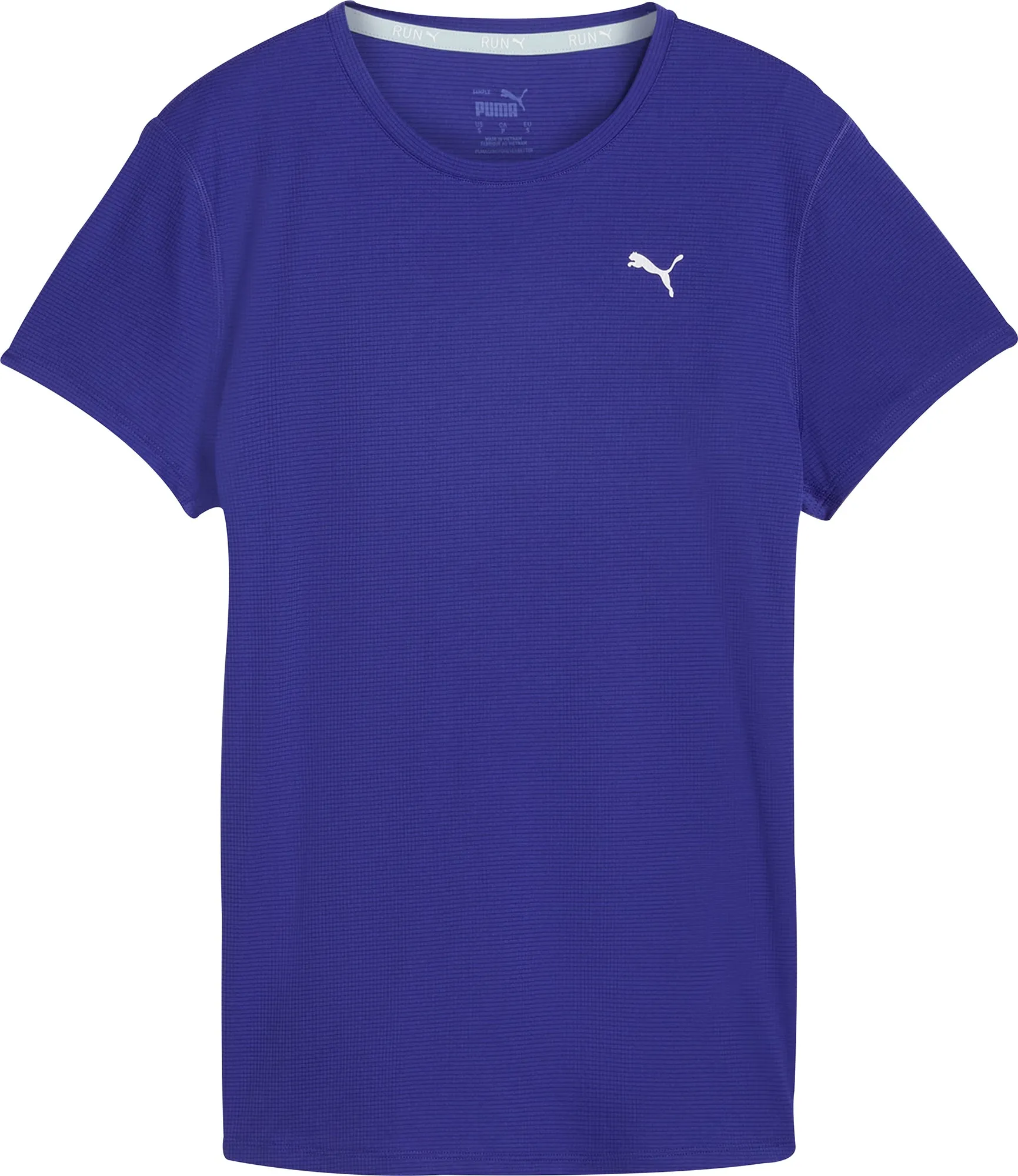 Tubular Knit Structure Puma Run Favourite Velocity Short Sleeve Womens Running Top - Blue