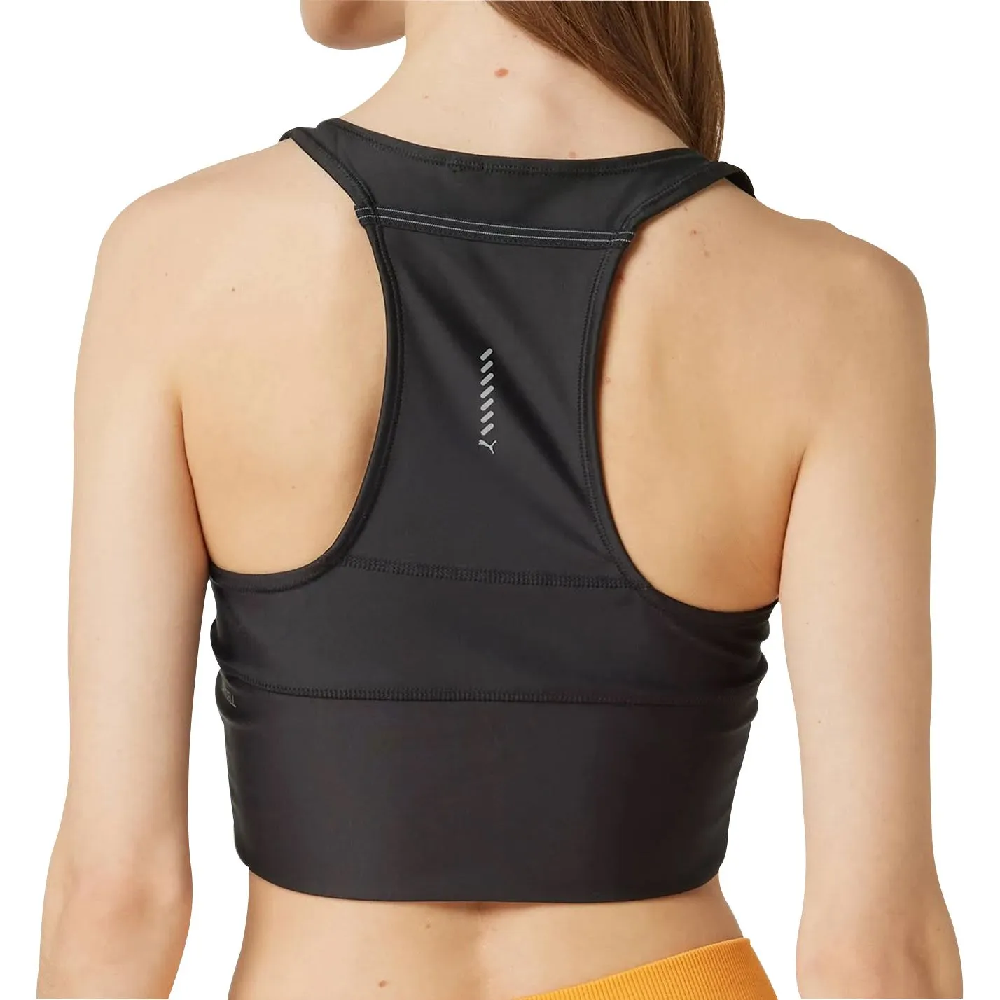 BreathableFabric Ultra Soft Texture Puma Run Ultraform Womens Running Cropped Vest Tank Top - Black