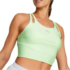 Relaxed and Comfy Puma Run Ultraform Womens Running Cropped Vest Tank Top - Green