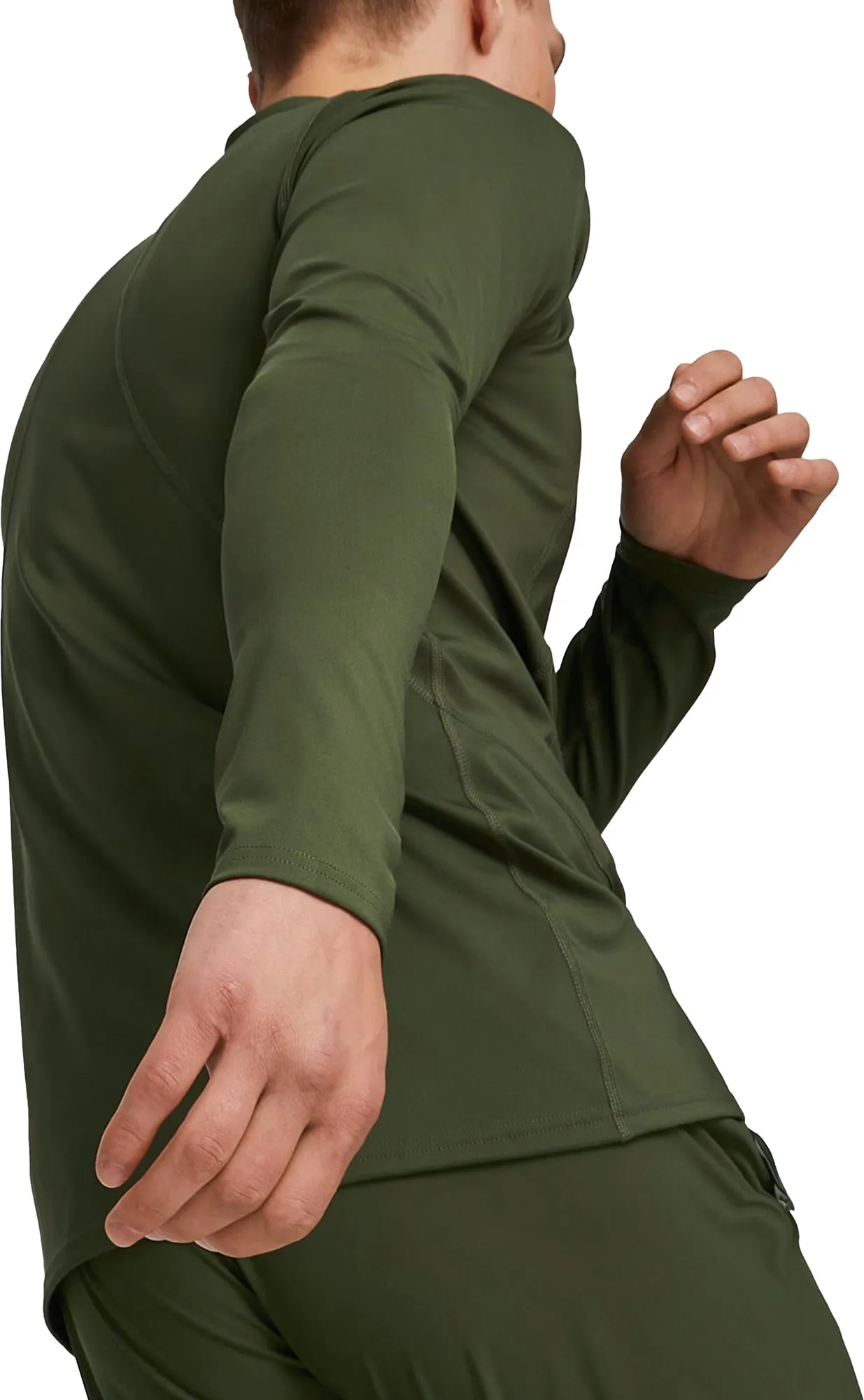 Casual Layering Wear Puma Train Half Zip Long Sleeve Mens Training Top - Green