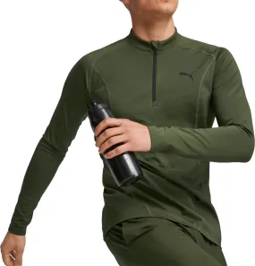 Simple and Cozy EnhancedDurabilityFinish Puma Train Half Zip Long Sleeve Mens Training Top - Green