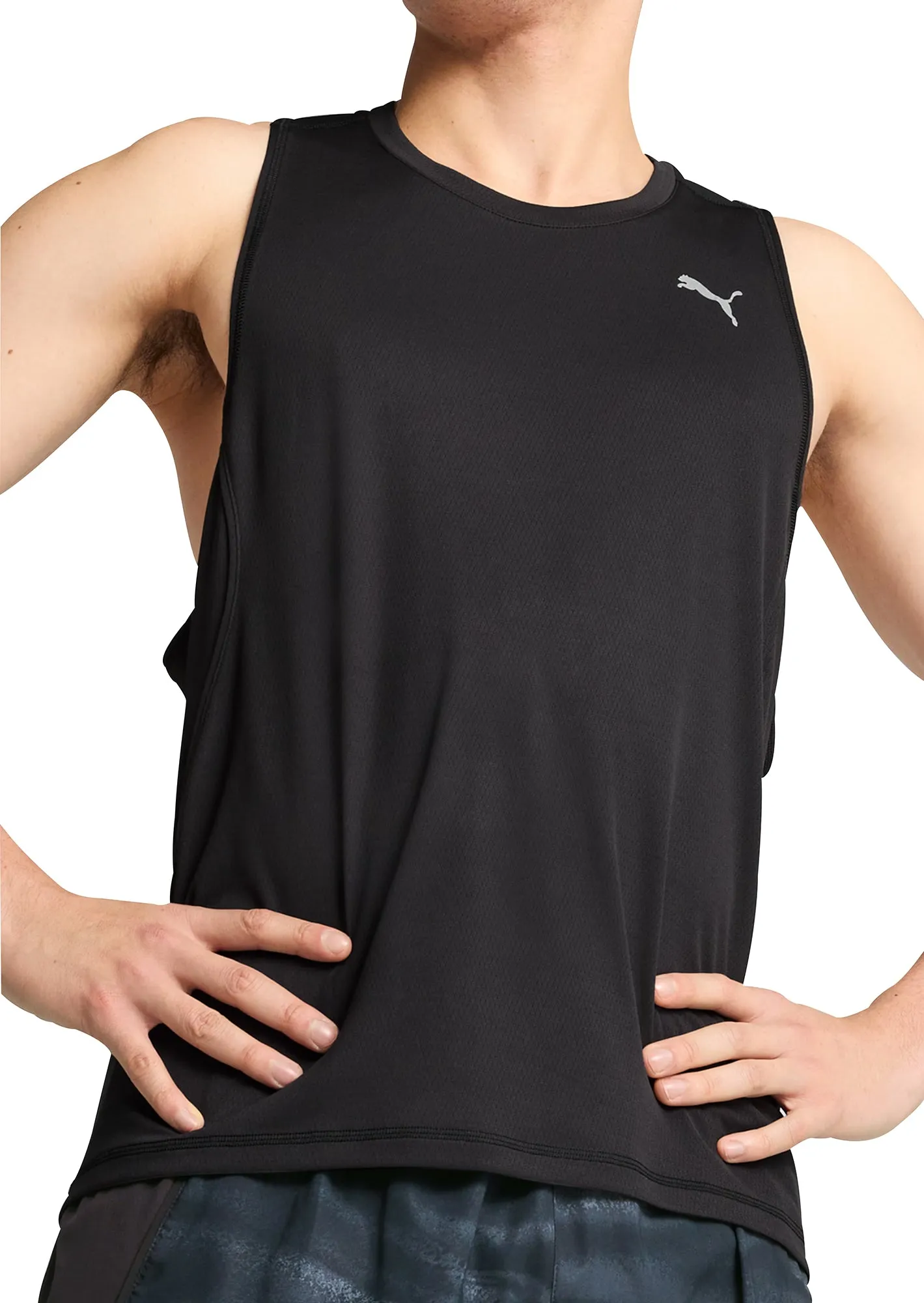 Cyber - secure Quick Release Zipper Puma Velocity Mens Running Vest - Black