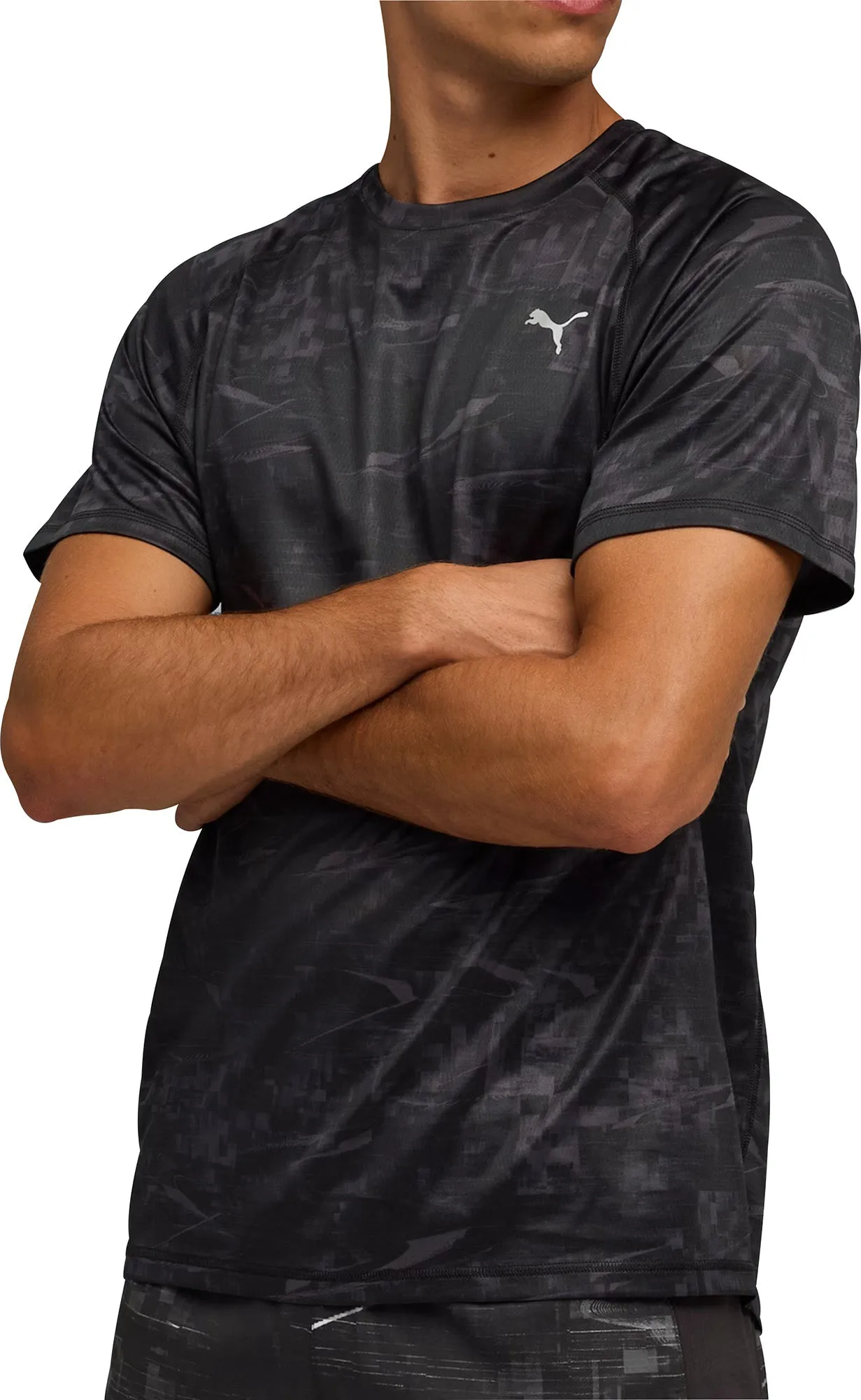 Puma Velocity Short Sleeve Mens Running Top - Black Matte Look