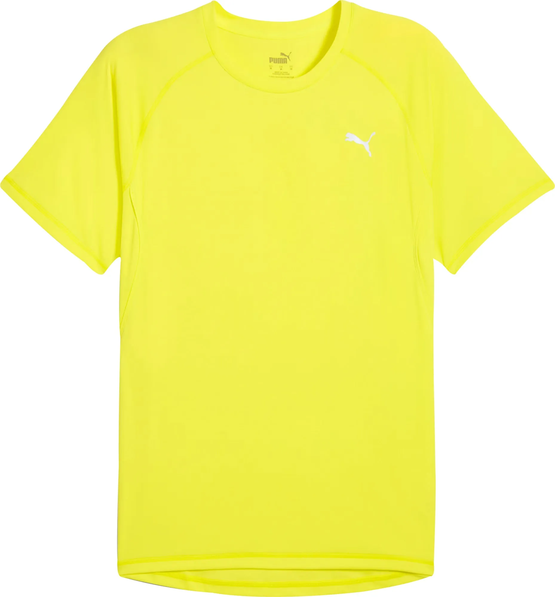 Puma Velocity Short Sleeve Mens Running Top - Yellow Everyday Layer
