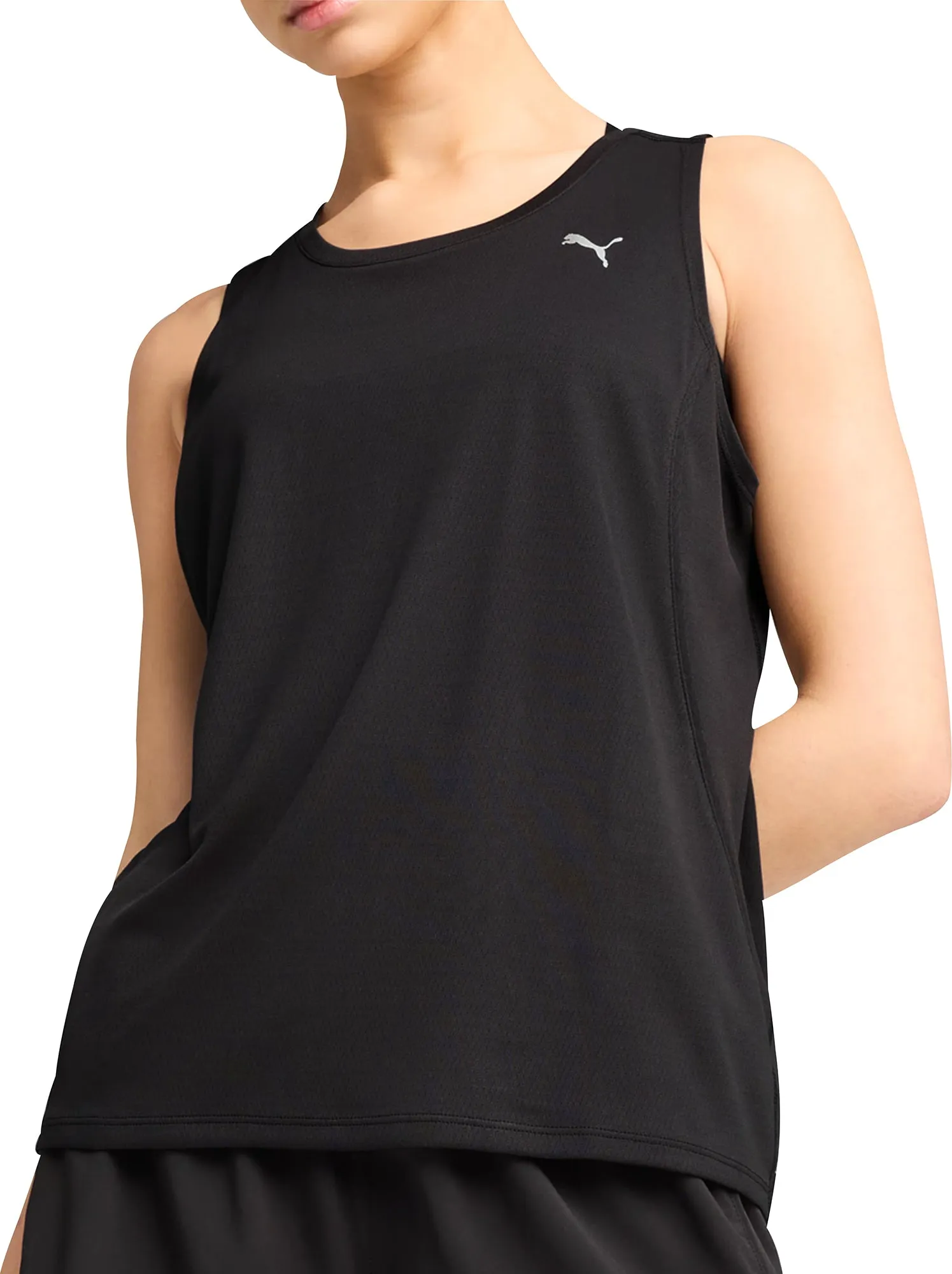 Layered Mesh Puma Velocity Womens Running Vest Tank Top - Black