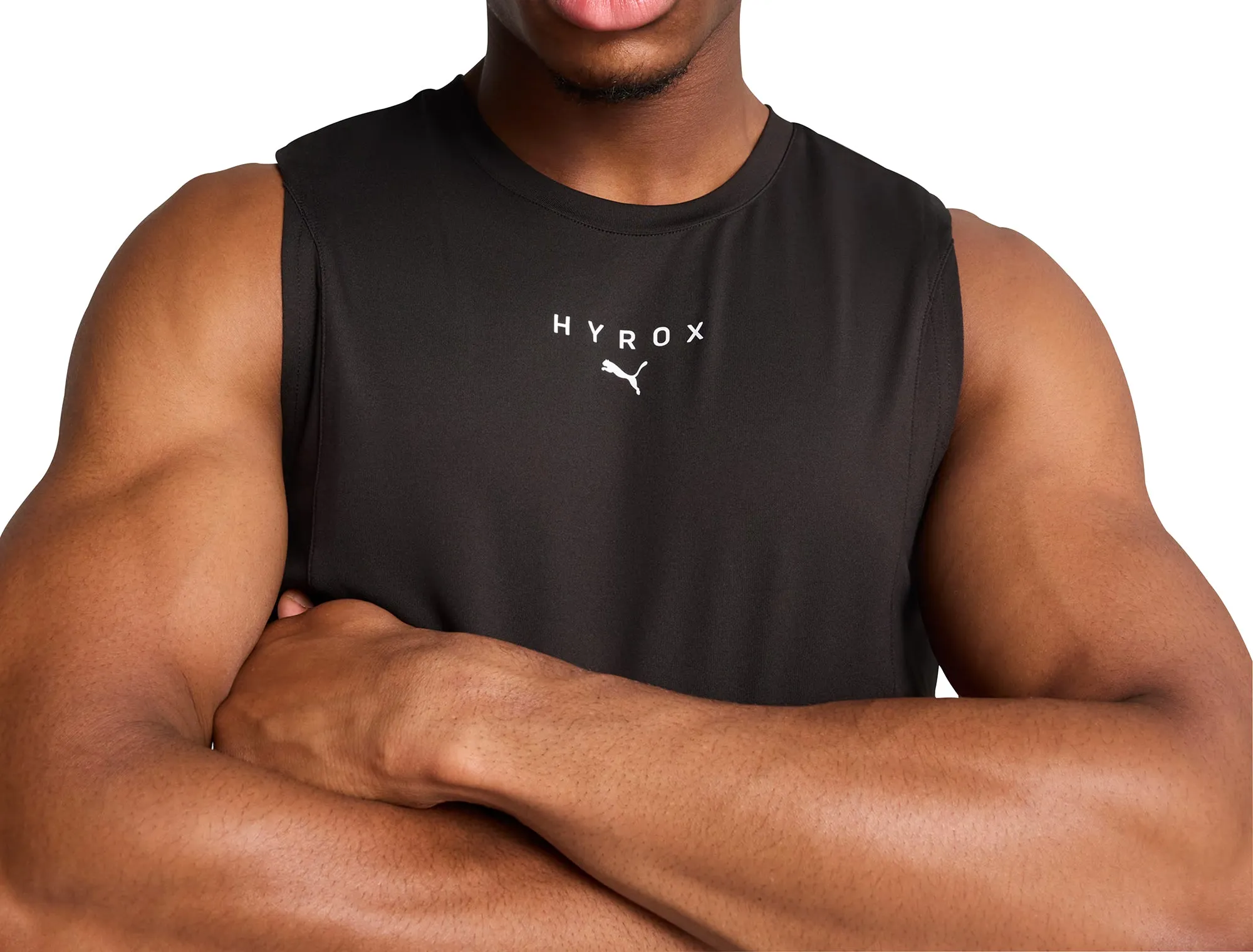 Ventilated Back Panels Puma X HYROX Cloudspun Mens Training Vest - Black