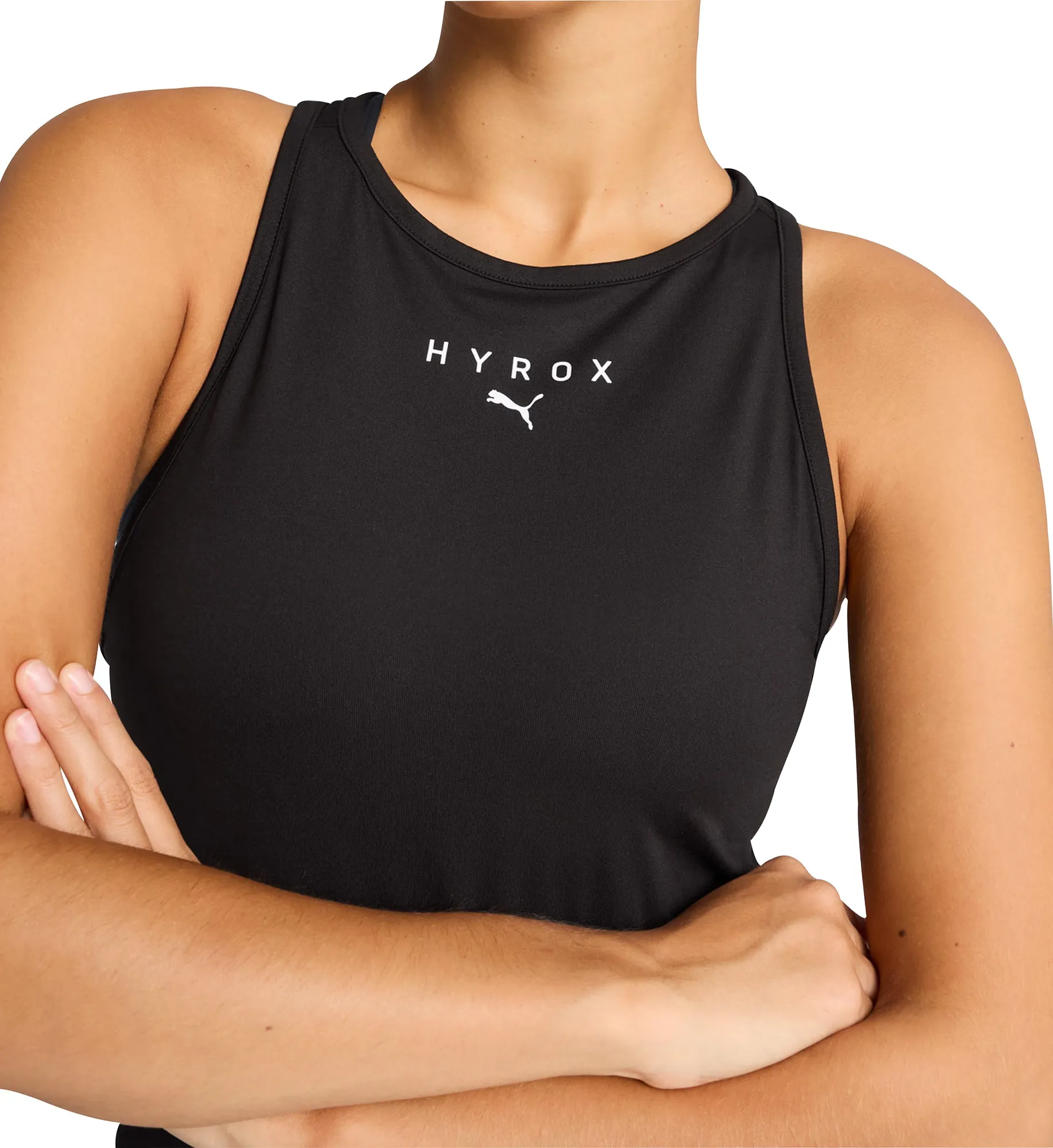 Puma X HYROX Cloudspun Racer Back Womens Training Vest Tank Top - Black Outdoor Leisure Customer Favorite