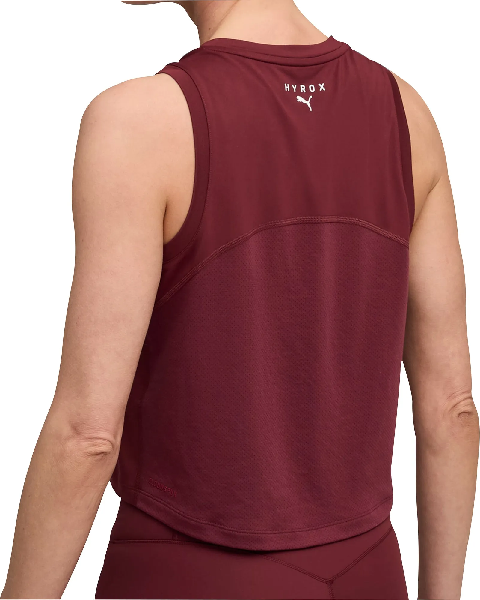 Fun and Relaxed Puma X HYROX Cloudspun ThermoAdapt Womens Training Crop Top - Red