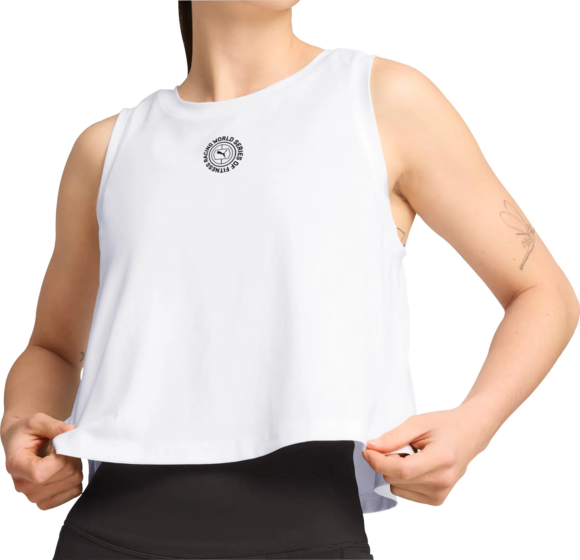 supervisors Cooling Fabric Technology Puma X HYROX Cloudspun Womens Training Vest Tank Top - White