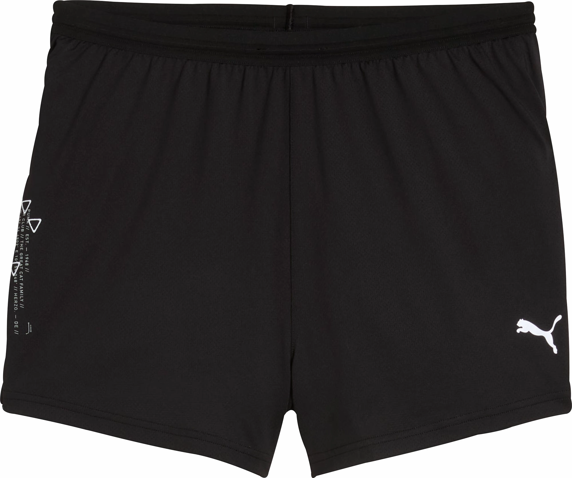 Mesh Fabric Modular Storage Design Puma Knit 3 Inch Mens Split Running Shorts - Black