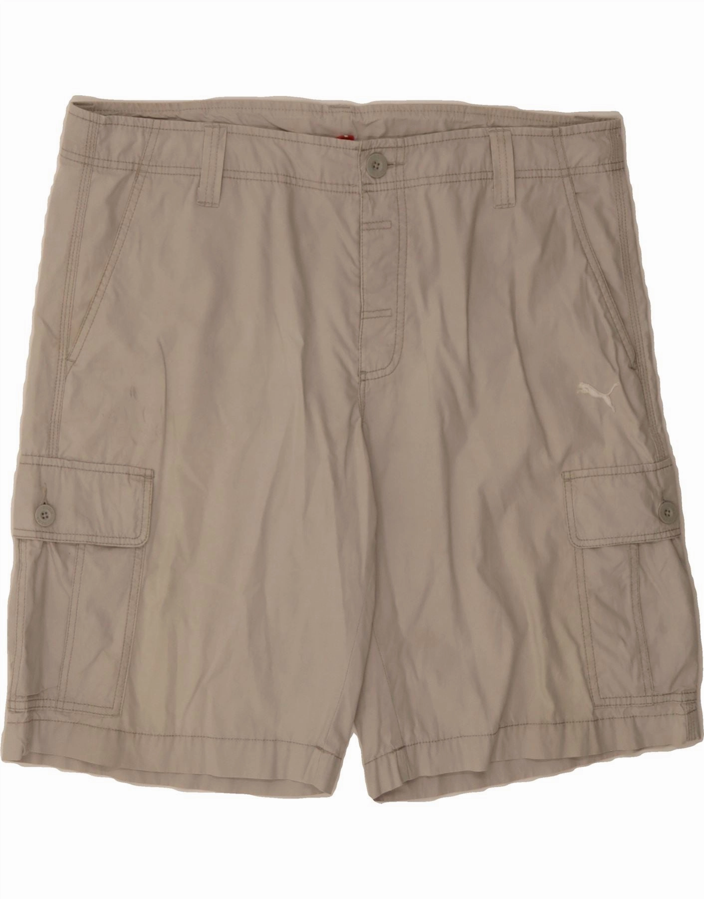 Breezy Waist Gym Wear PUMA Mens Cargo Shorts W36 Large Beige Cotton