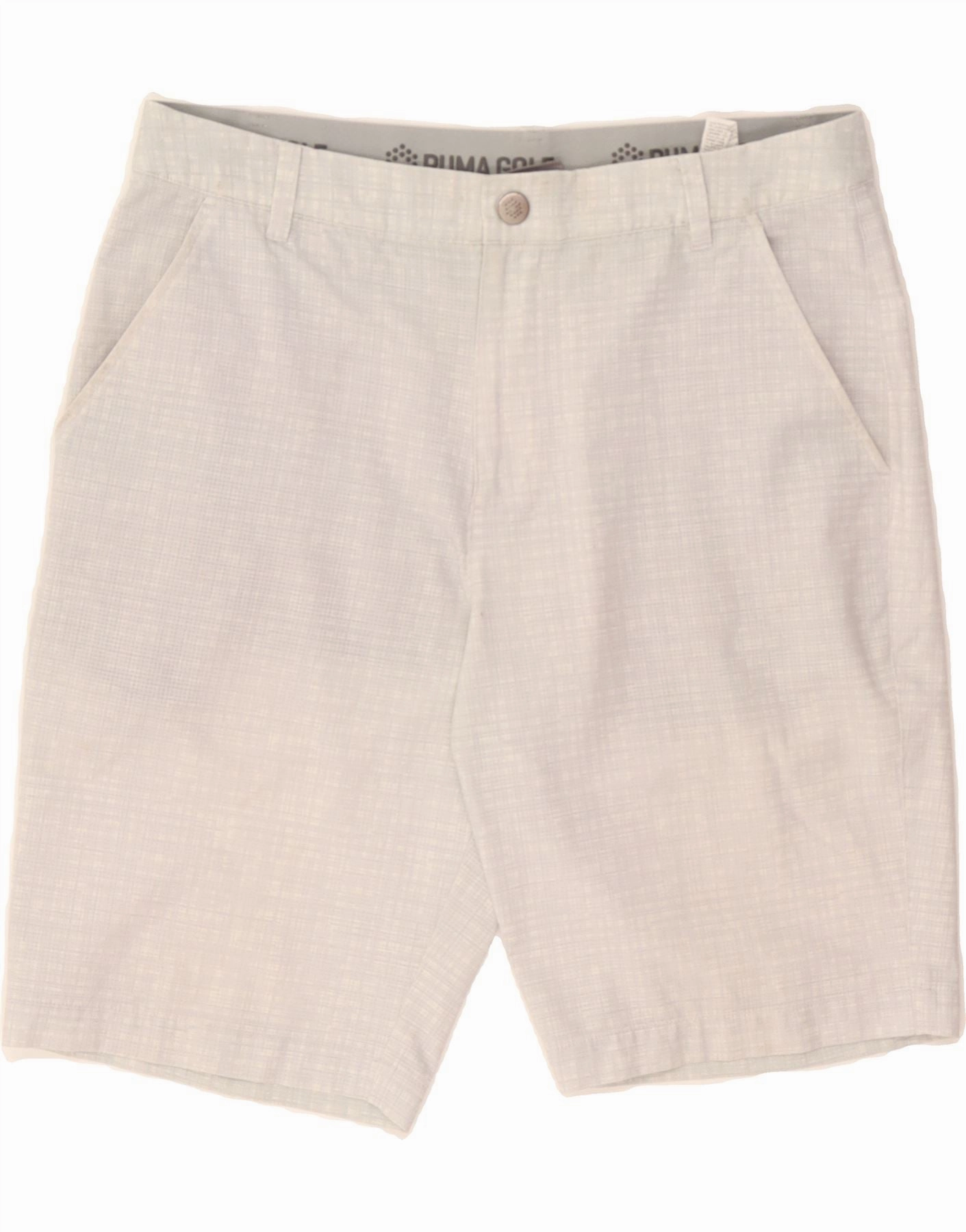 Everyday Active Breezy Flex PUMA Mens Chino Shorts W32 Medium Grey Check Polyester