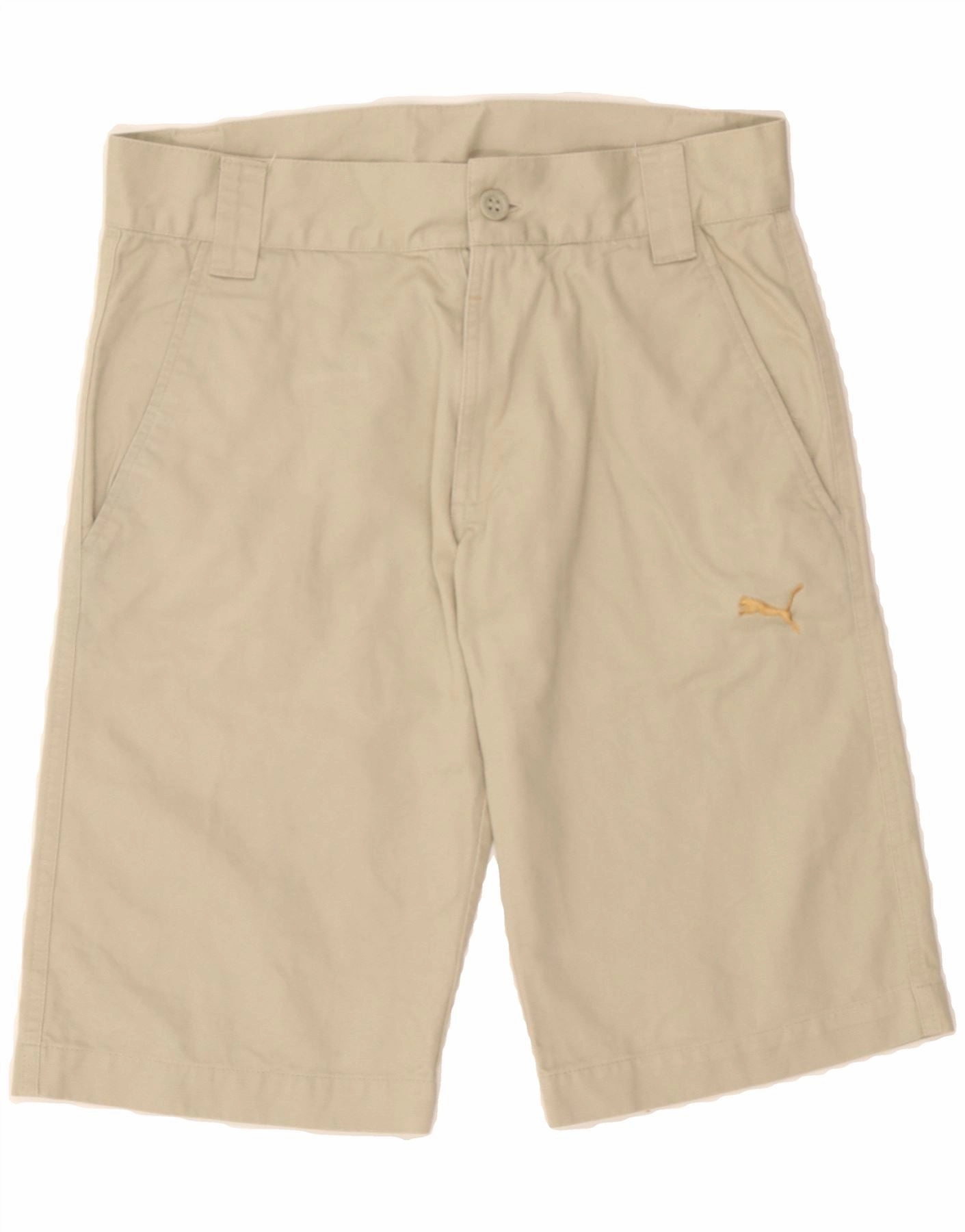 PUMA Mens High Waist Chino Shorts Small W30  Beige clean look