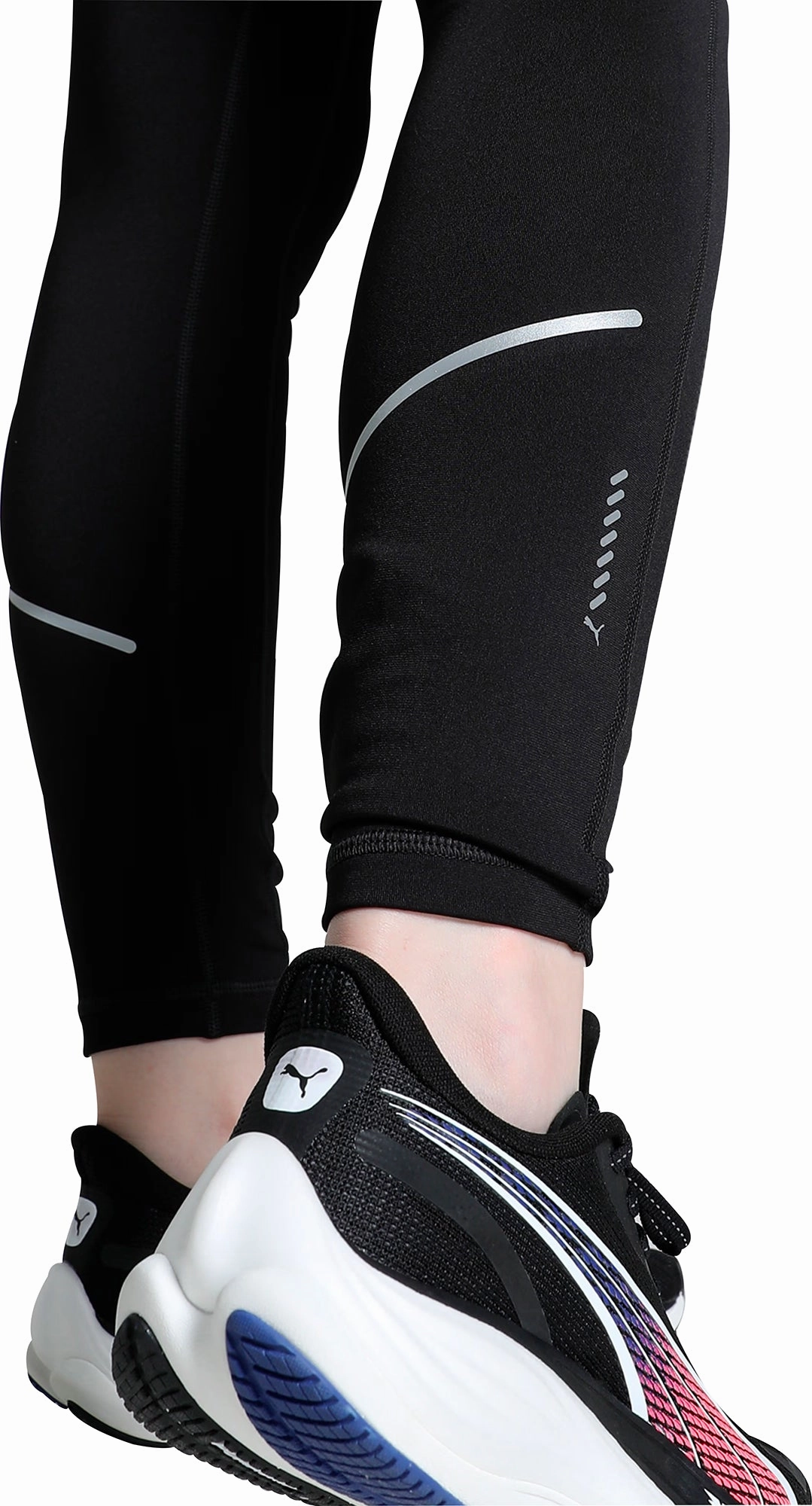 Puma Microfleece Womens Long Running Tights - Black Sleek Motion