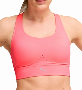 Puma PWRbreathe Womens Running Sports Bra - Pink Comfortable Fabric Injury prevention