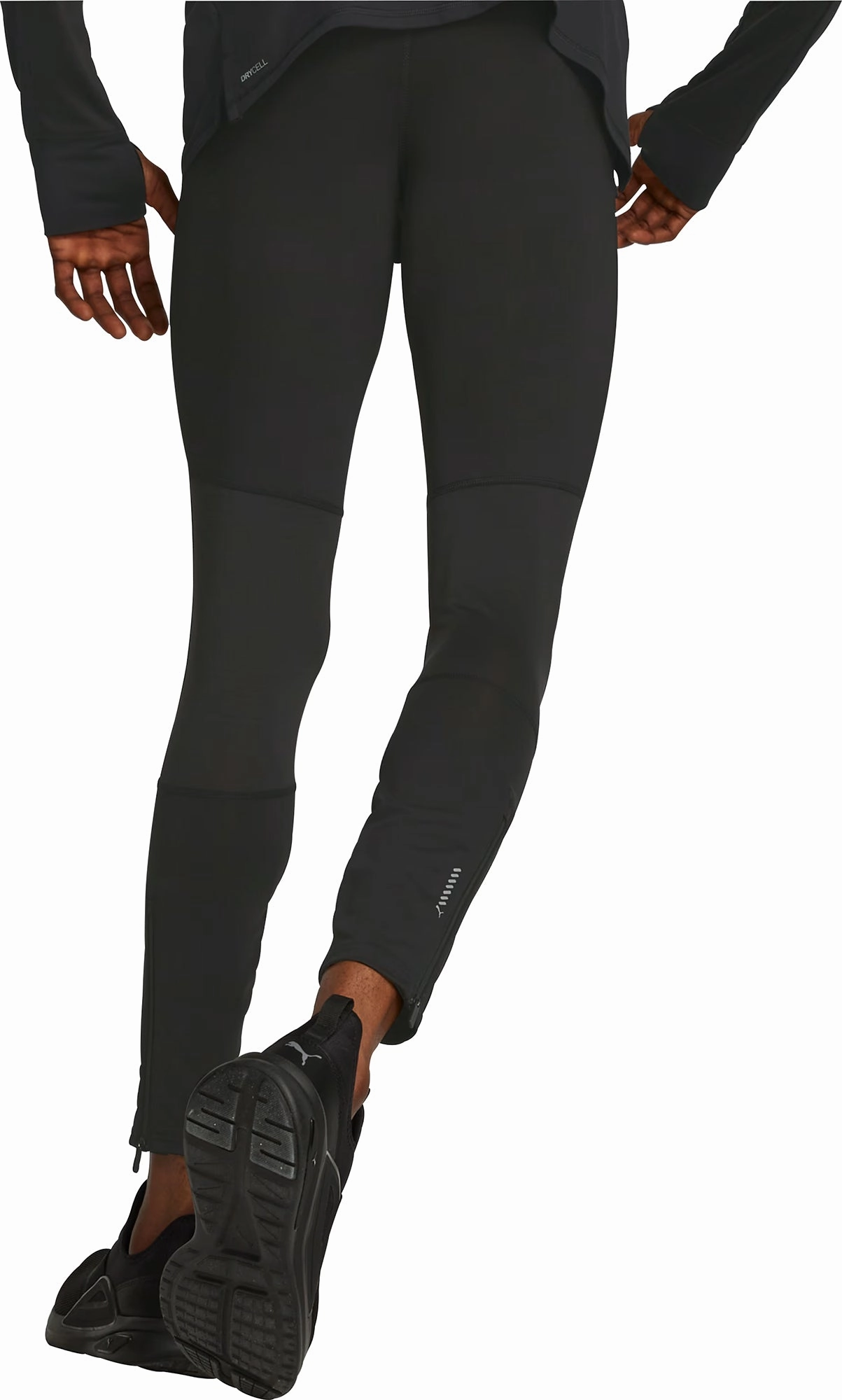 Flexible Wear Morning Stretch Chafe Resistant Design Puma Run Favourite Mens Long Running Tights - Black