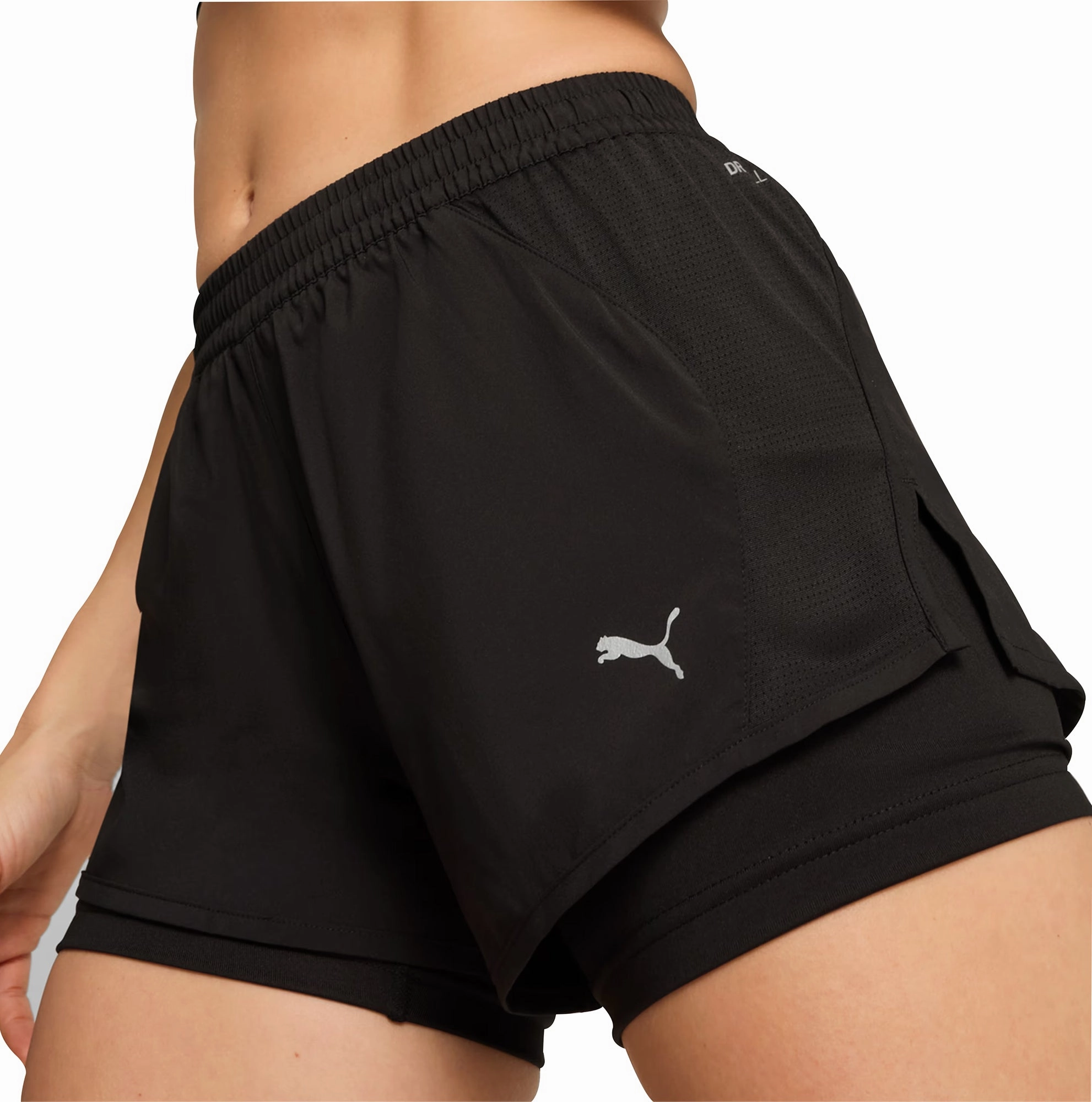 Abrasion Proof Fabric Puma Run Favourite Velocity 2 In 1 Womens Running Shorts - Black