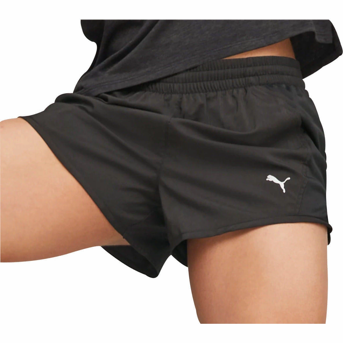 Airy Touch Wind Resistant Panels Puma Run Favourite Velocity 3 Inch Womens Running Shorts - Black