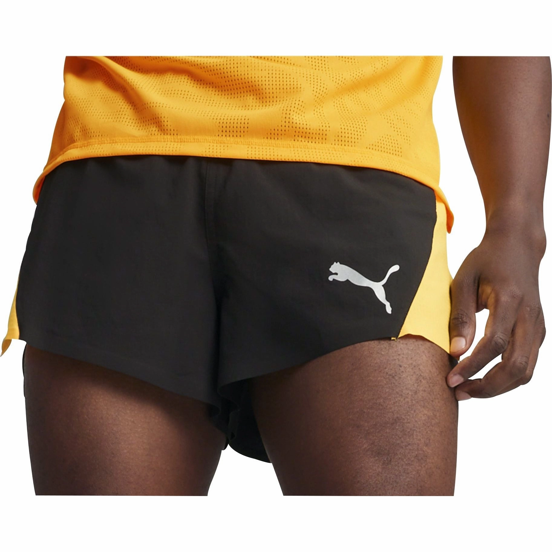 Puma Run Ultraweave Velocity 3 Inch Mens Running Shorts - Black Crisp Look