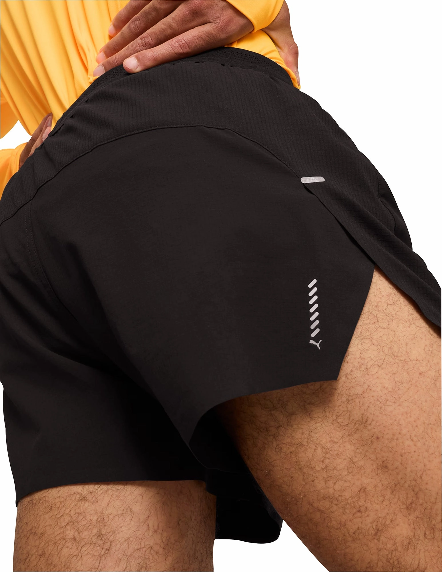 Puma Run Ultraweave Velocity 3 Inch Mens Running Shorts - Black Athletic Silhouette Flexible Stitching