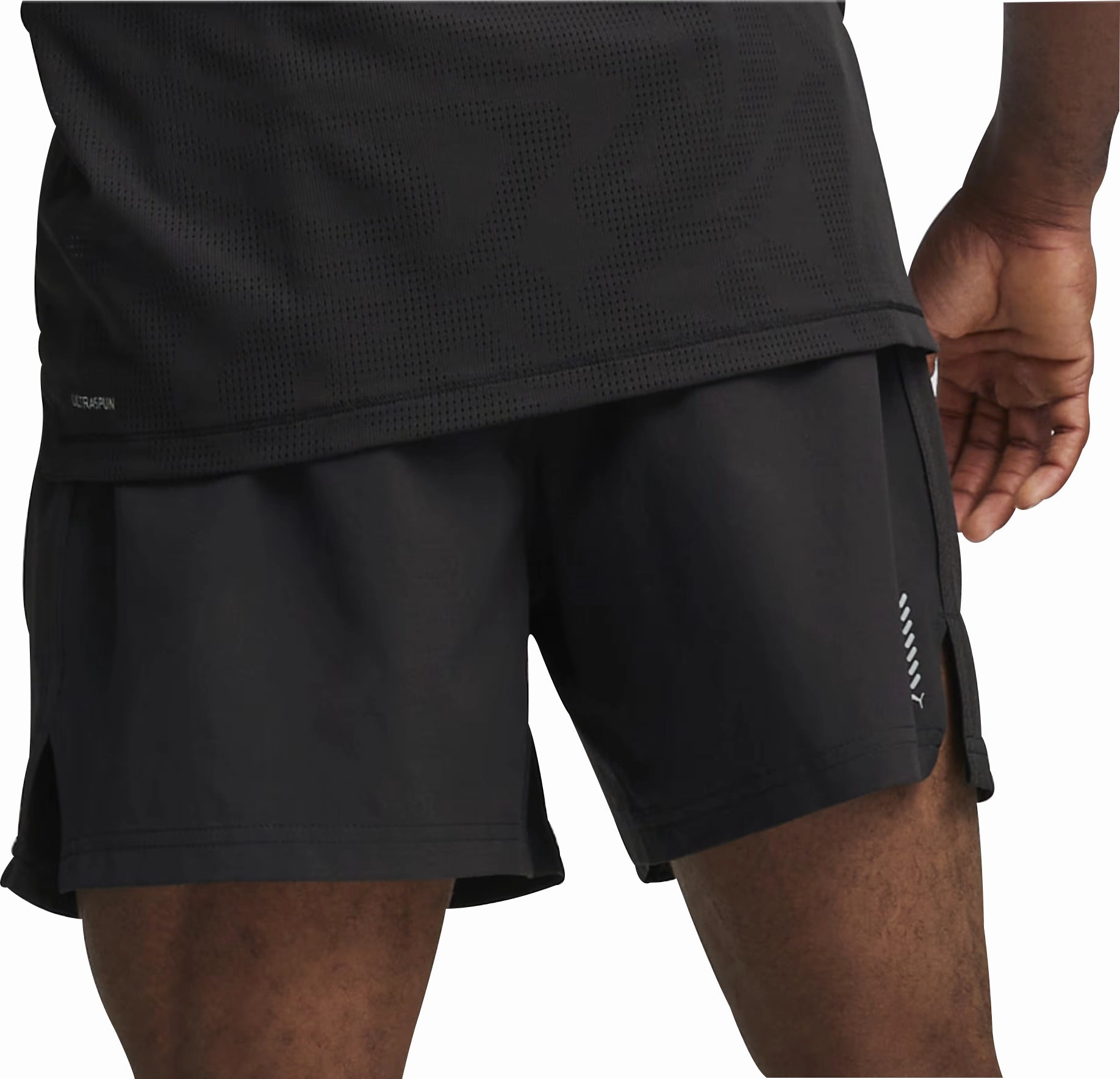 Go Light Puma Run Velocity Ultraweave 5 Inch Mens Running Shorts - Black