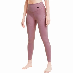 Trendy Comfort Wear Stretch Form Puma Studio Porcelain Womens Long Running Tights - Pink