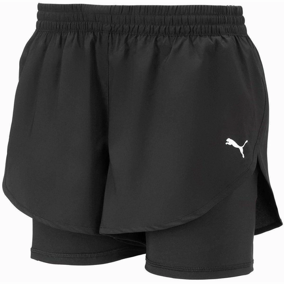 Easy Care Material Puma Woven 2 In 1 Womens Running Shorts - Black