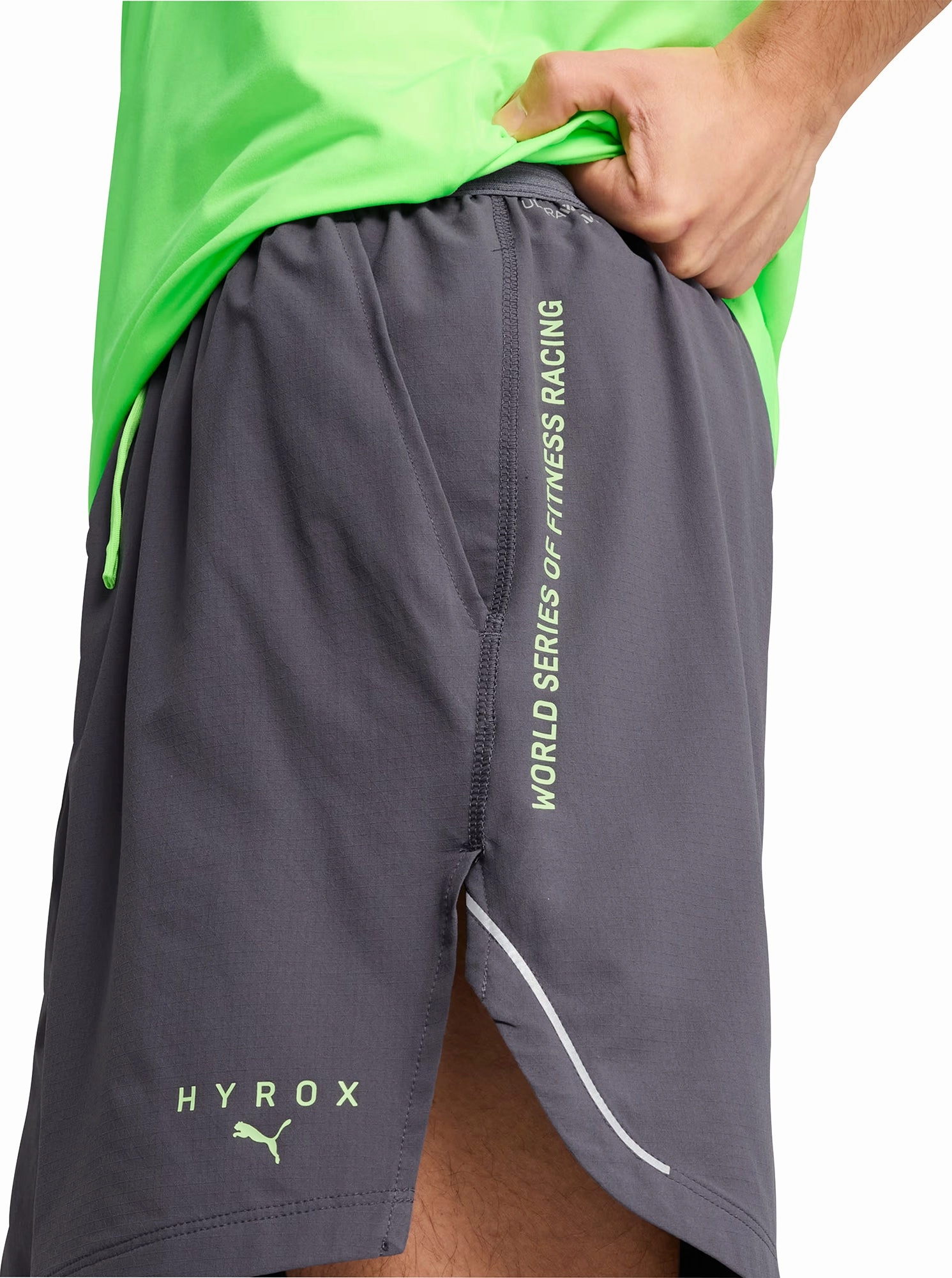 Sweat Wicking Lining Puma X HYROX Ultraweave 6 Inch Mens Training Shorts - Grey