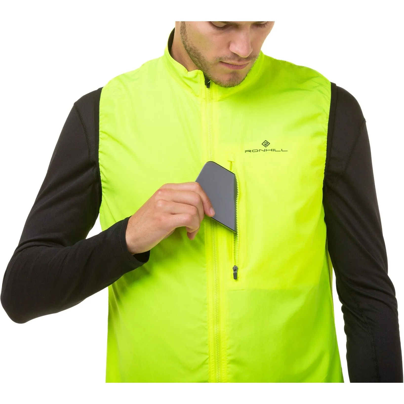 Ronhill Core Mens Running Gilet - Yellow library warm material